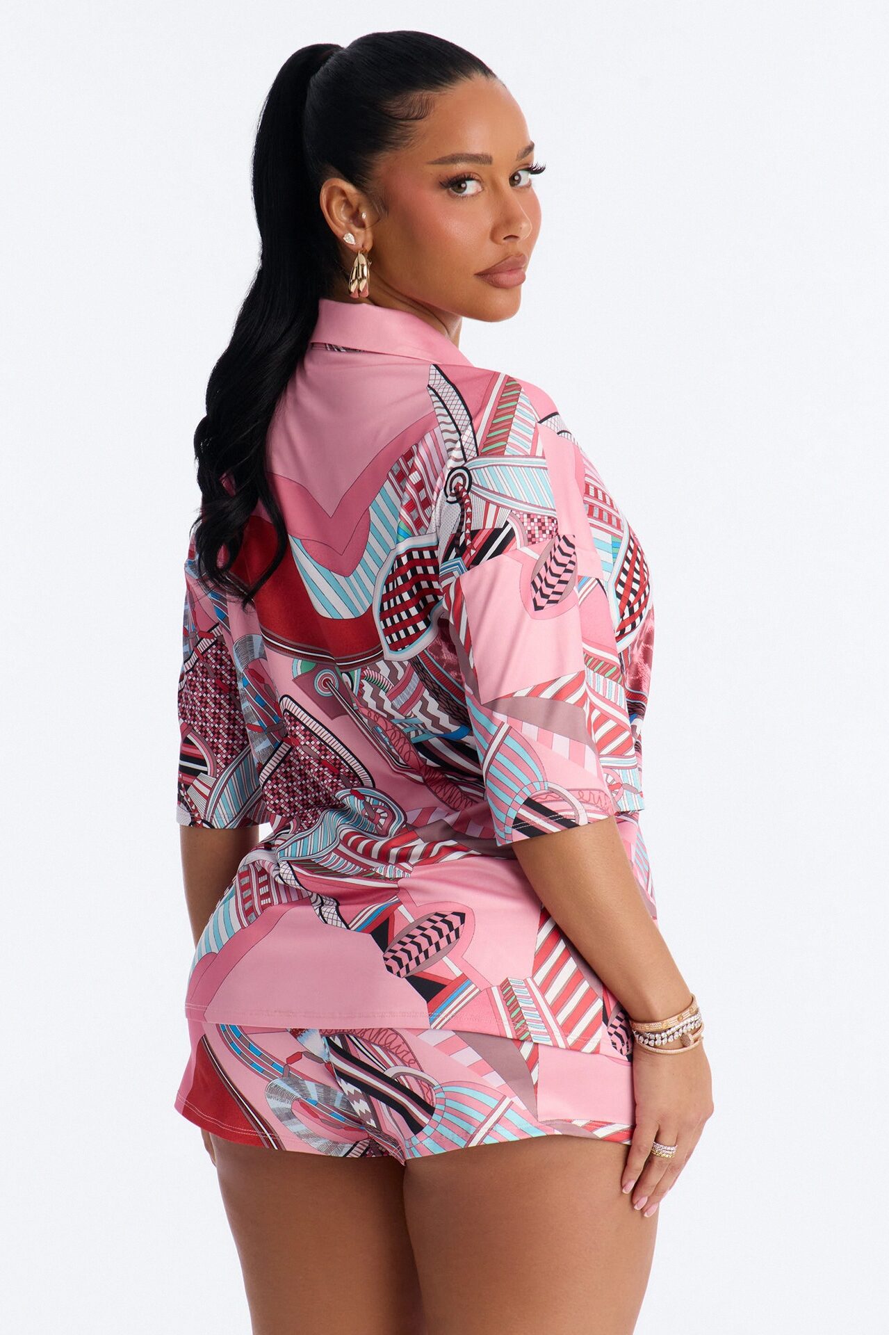 Island Mood Short Set - Pink/combo