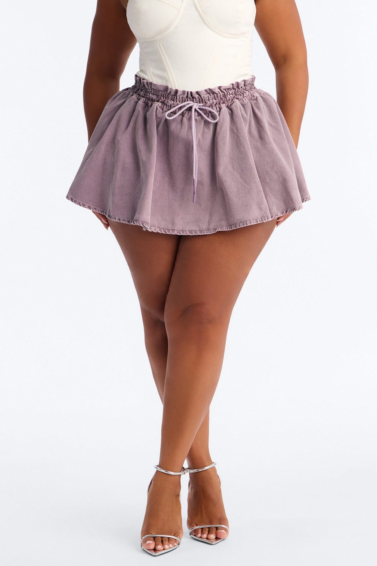 Sport Mode Washed Twill Micro Mini Skort - Purple
