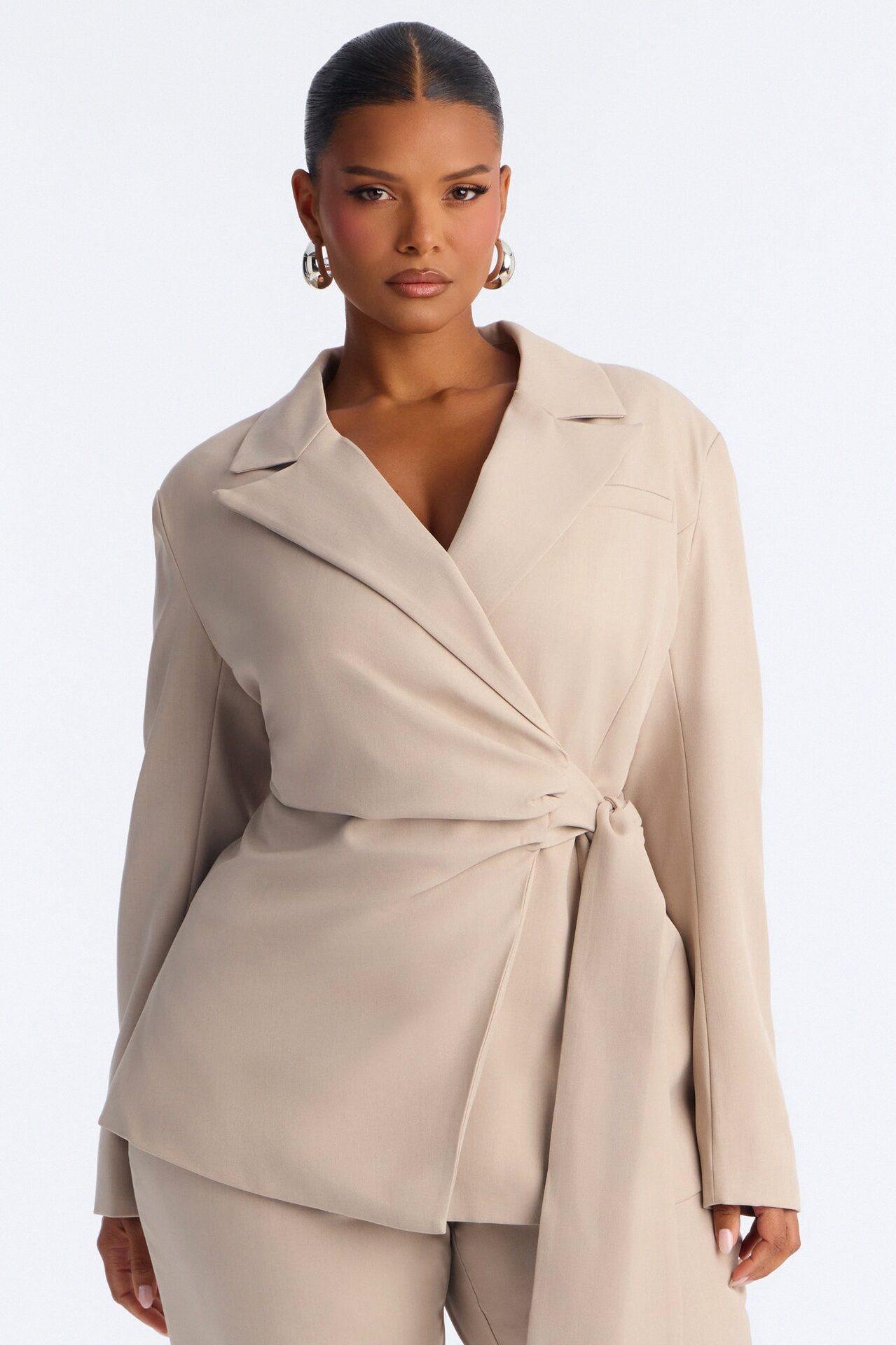 Alani Wrap Waist Blazer - Stone