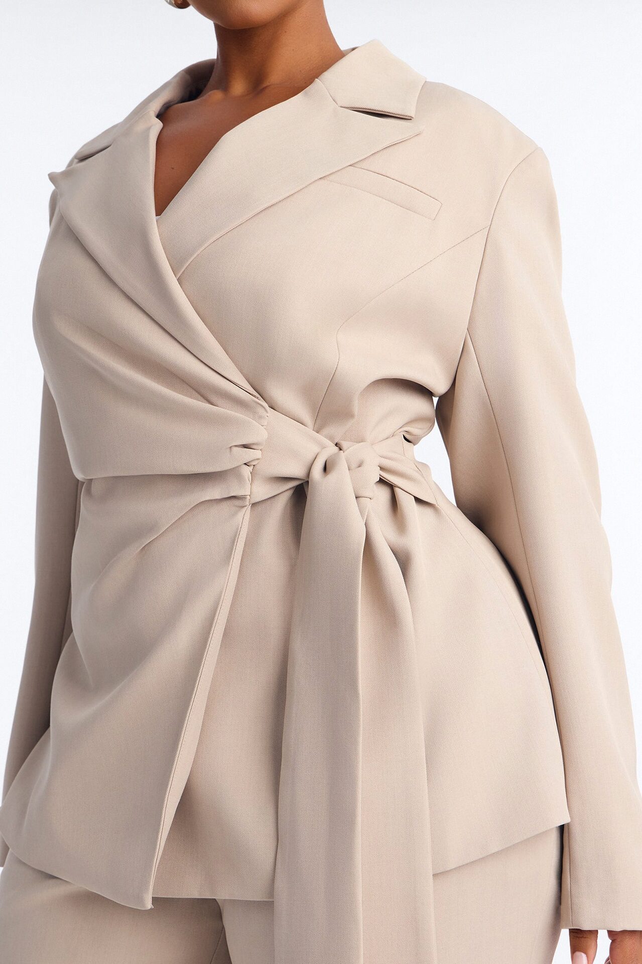 Alani Wrap Waist Blazer - Stone