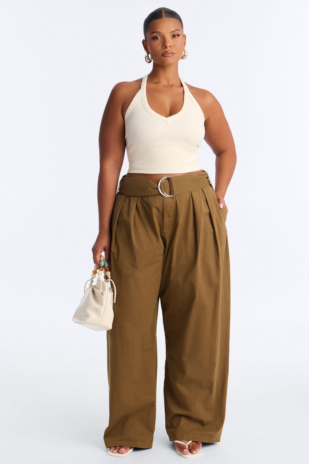 Santee Barrel Belted Pant - Olive