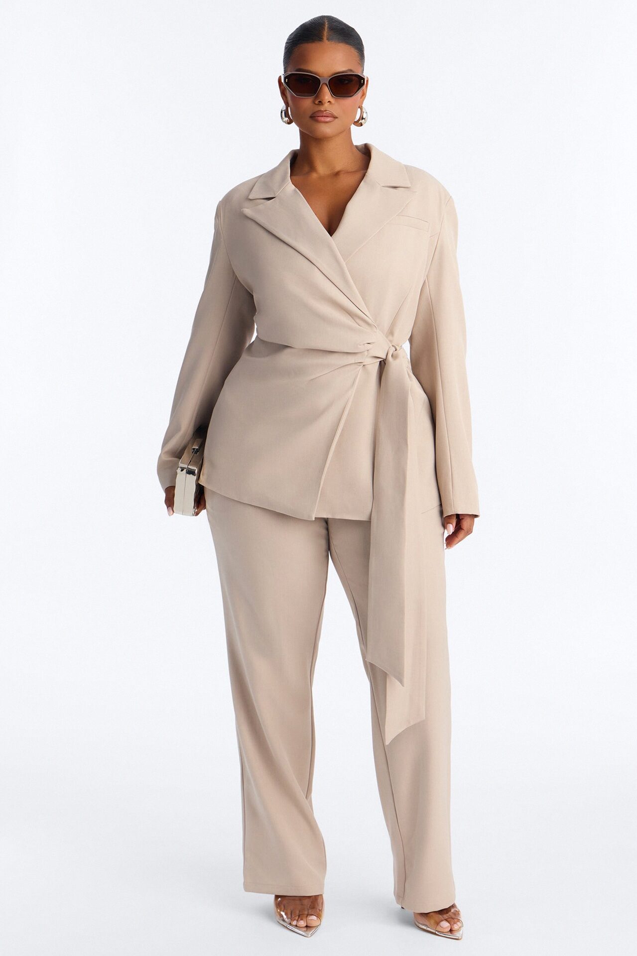Alani Straight Leg Trouser - Stone