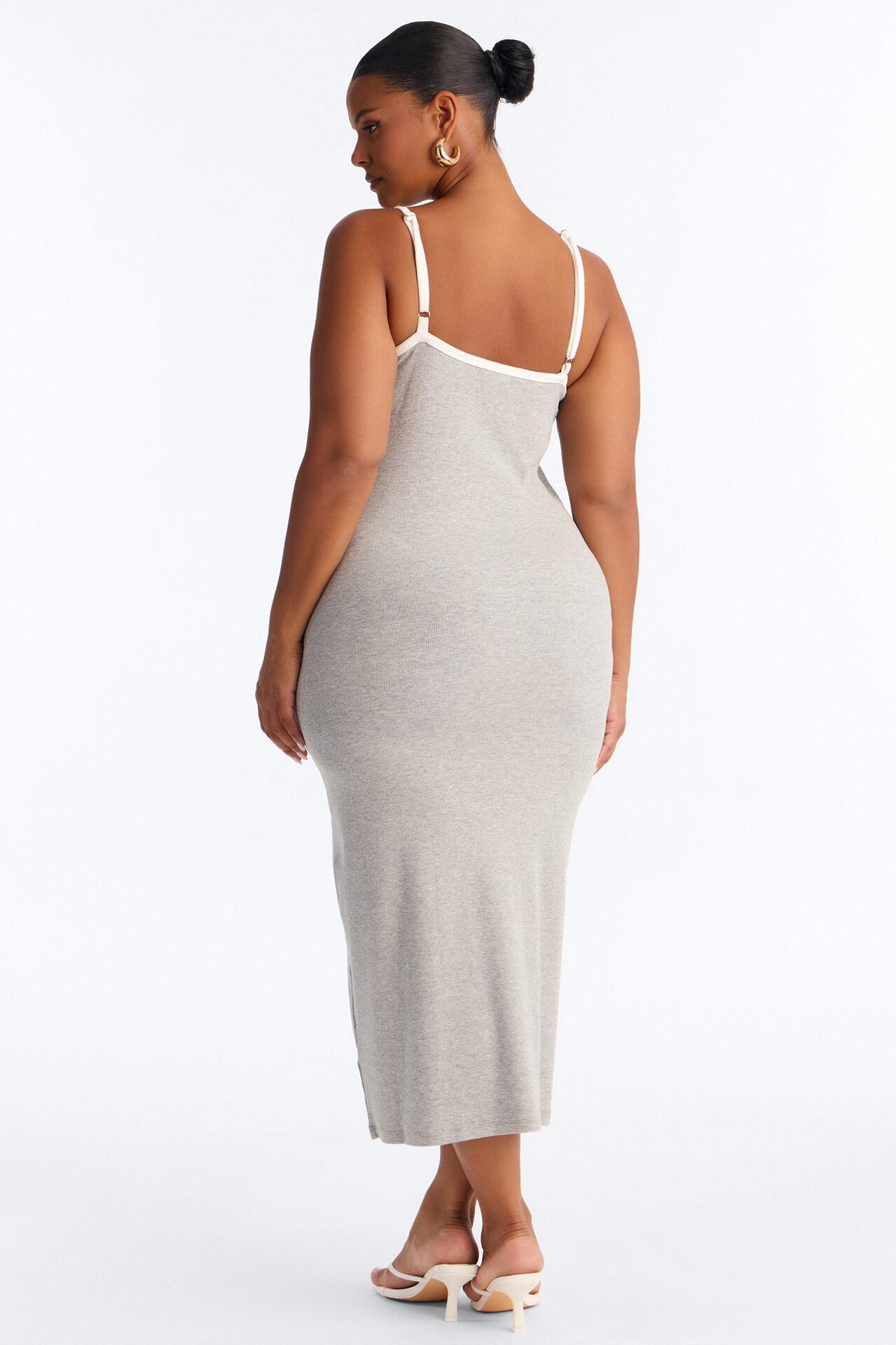 Lowkey Built In Bra Cami Midi Dress - Grey