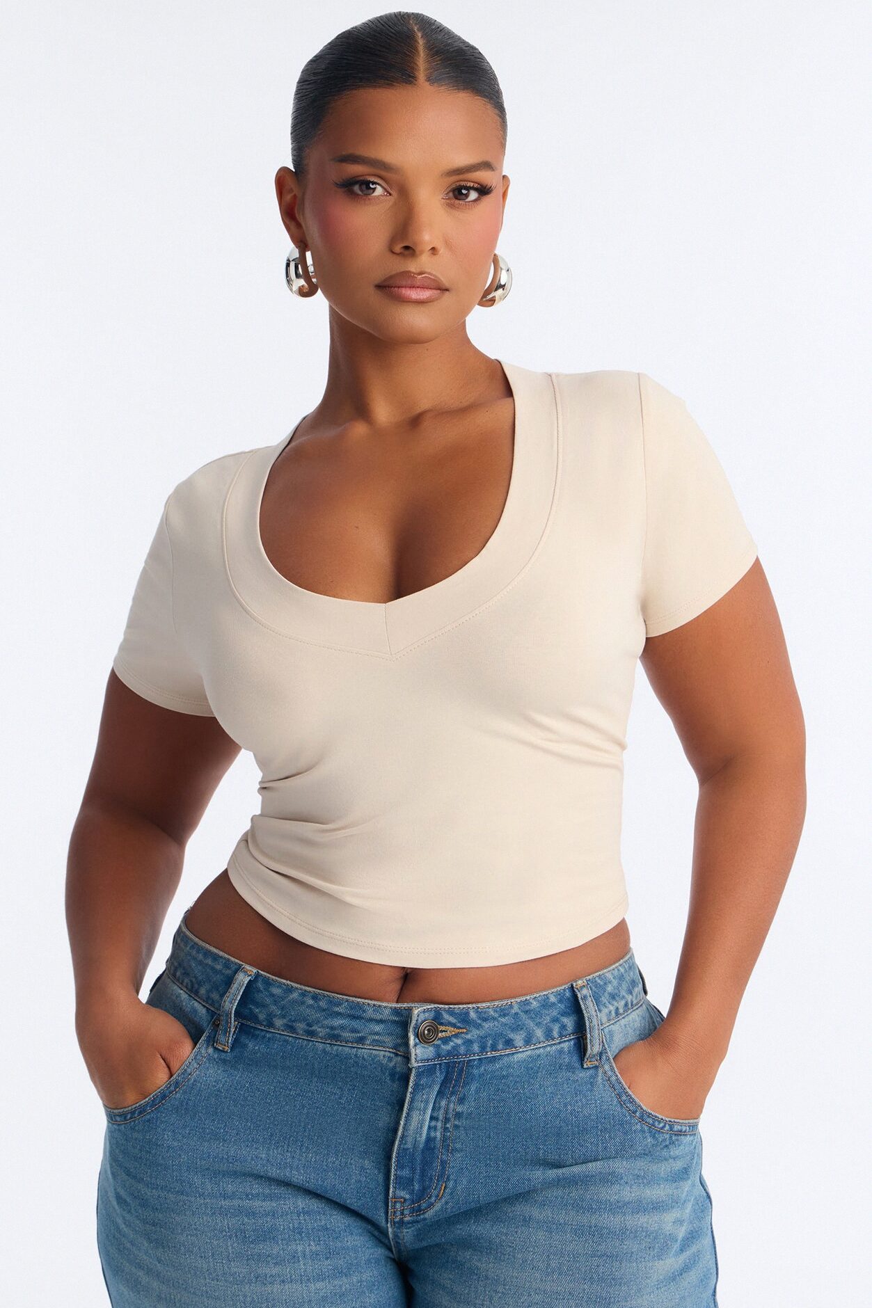 Delaney Short Sleeve Top - Stone