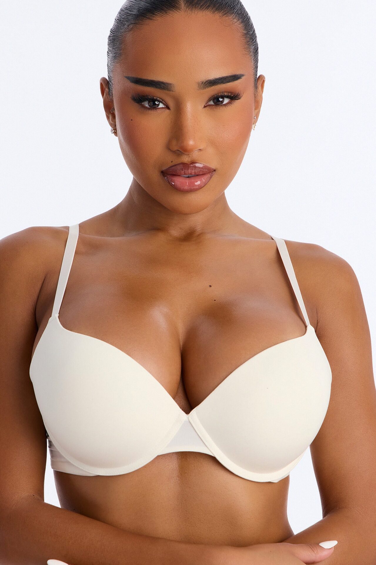 Flexible Fit Comfort Stretch Push Up Bra - Marble