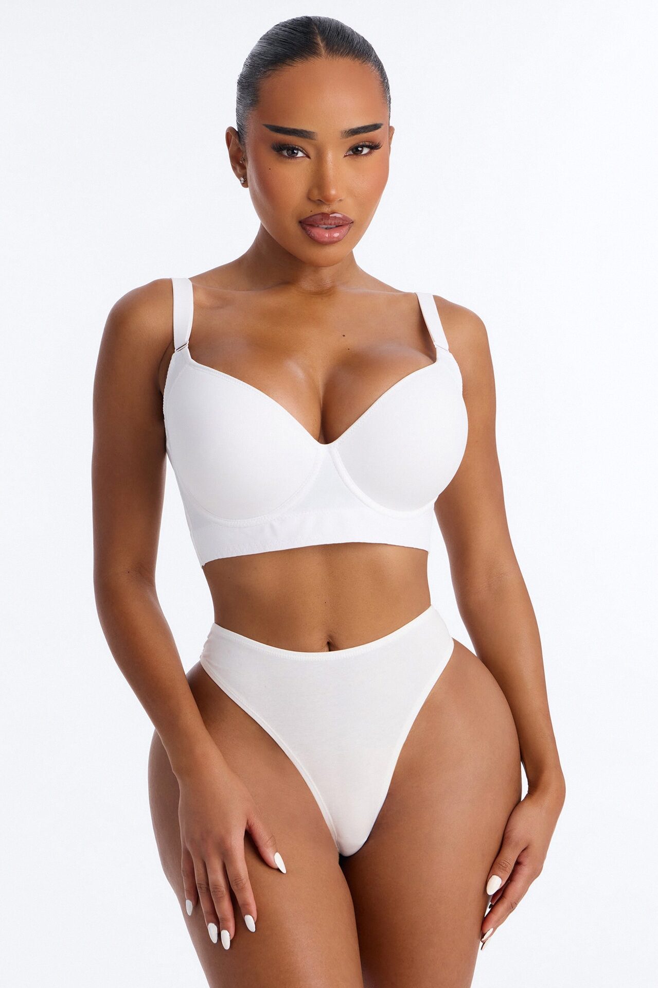 Supportive Underwire Lightly Padded Full Coverage Bra - White