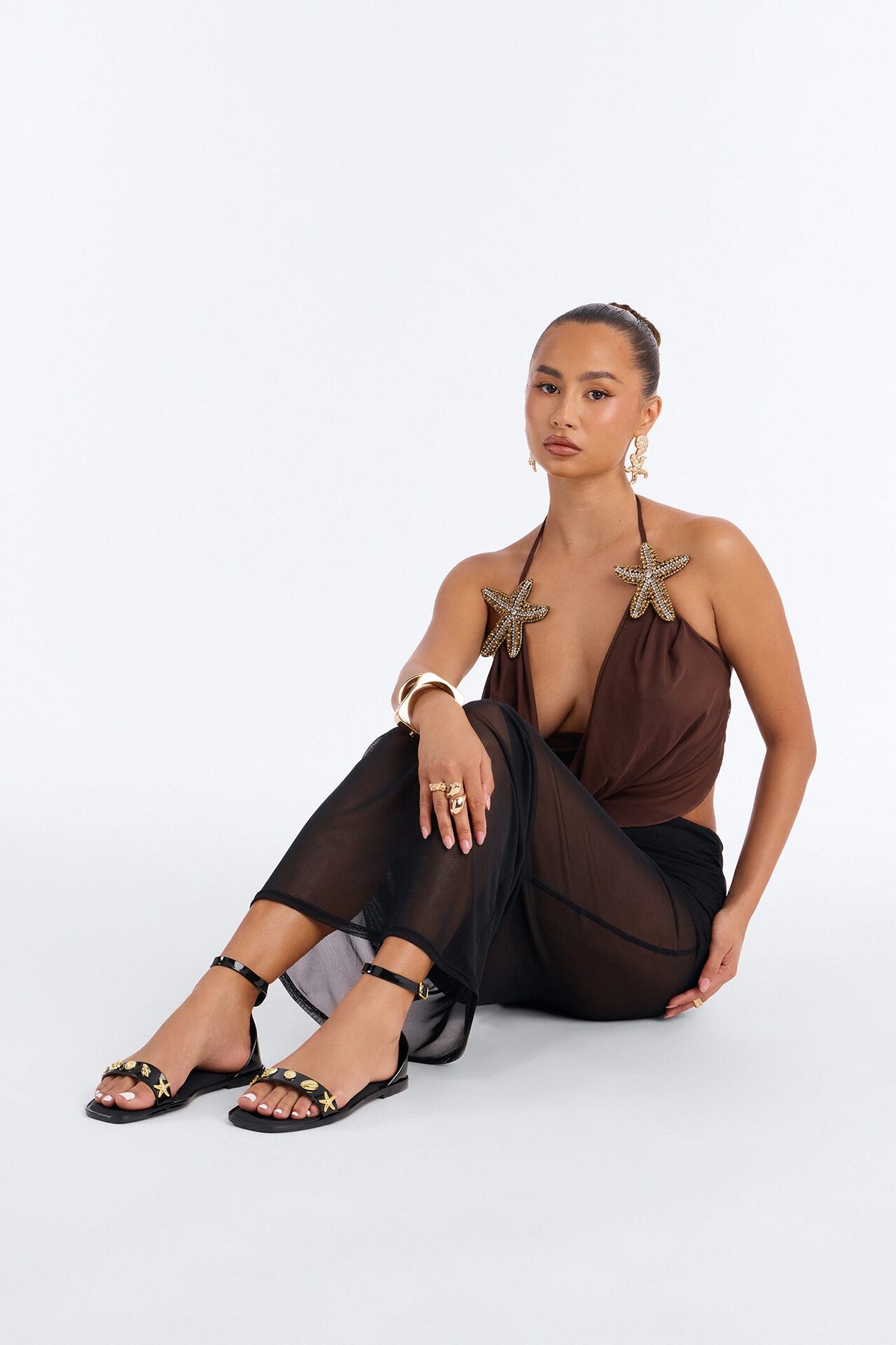 Sake Hardware Jelly Ankle Strap Sandals - Black