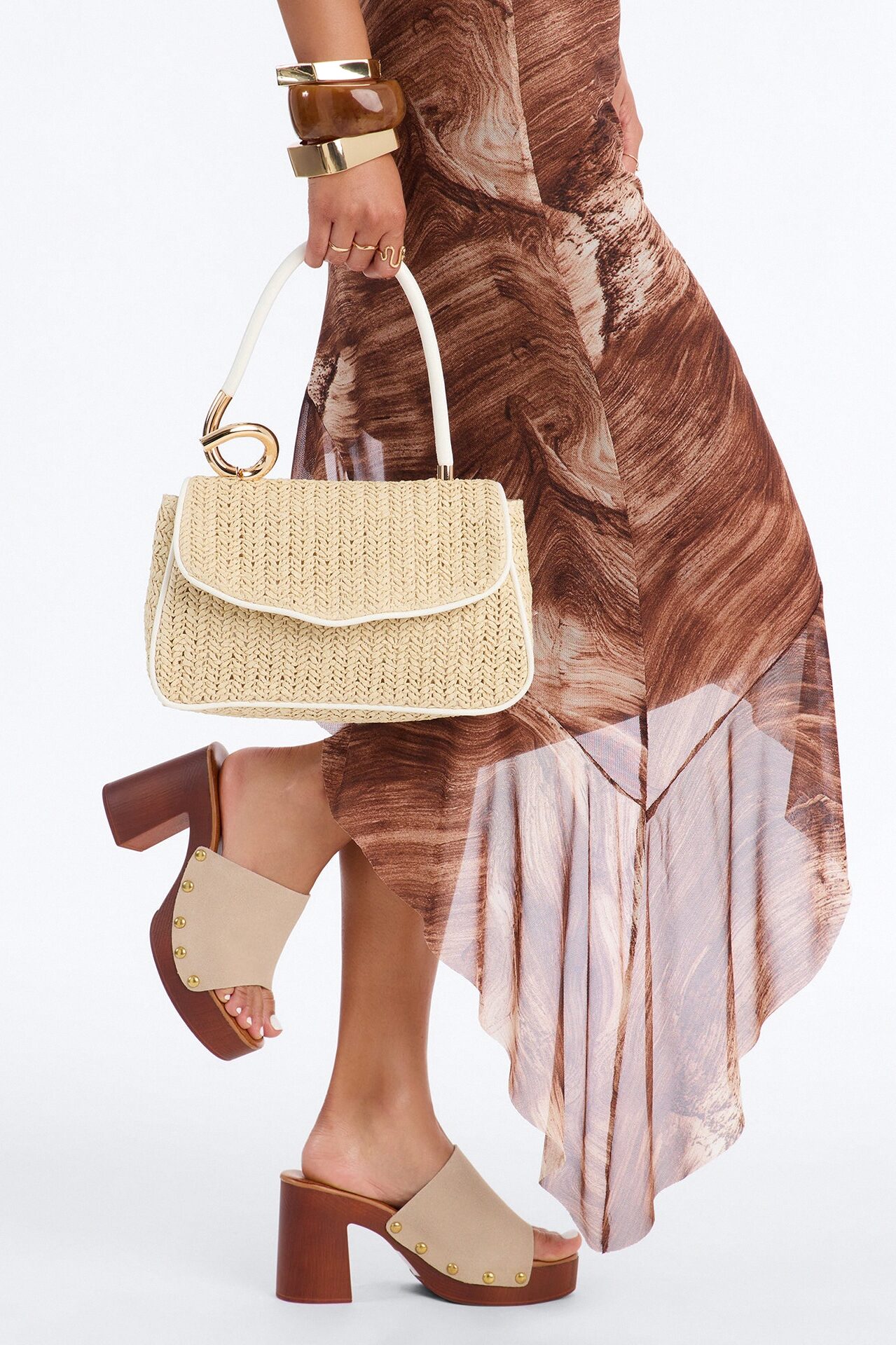 She's Twisted Satchel Handbag - Ivory