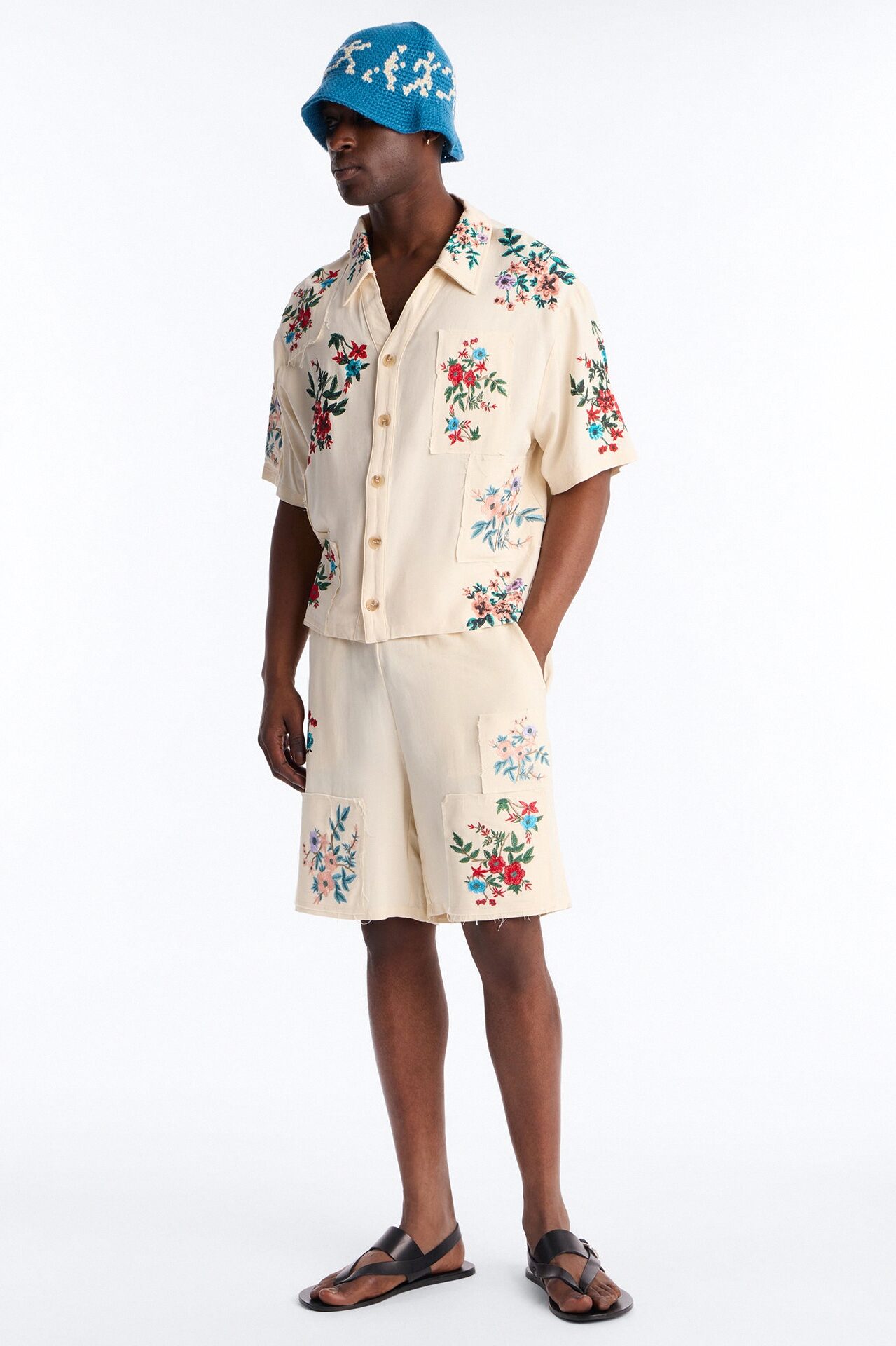 Relaxed Petals At Dusk Button Up Shirt - White/combo