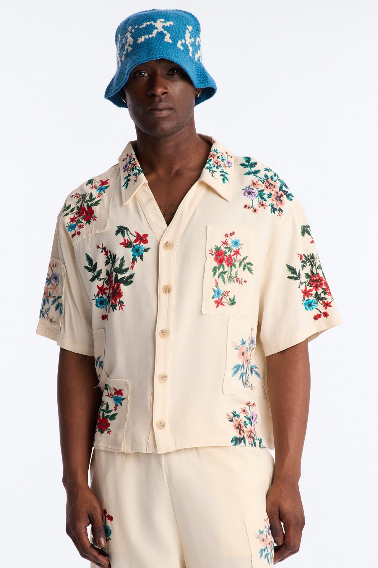 Relaxed Petals At Dusk Button Up Shirt - White/combo