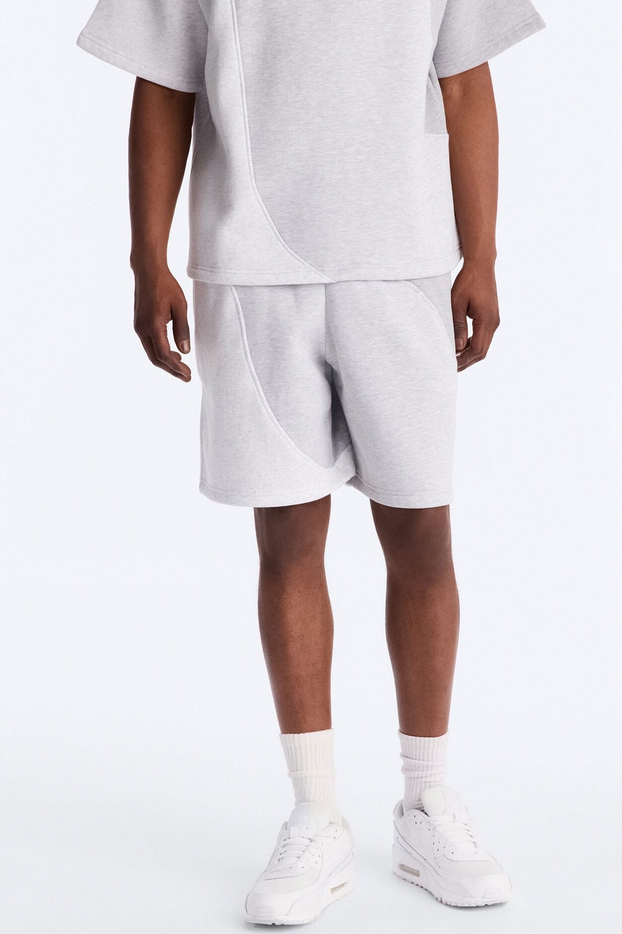 Neapolitan Paneled Relaxed Sweatshort - Grey/combo