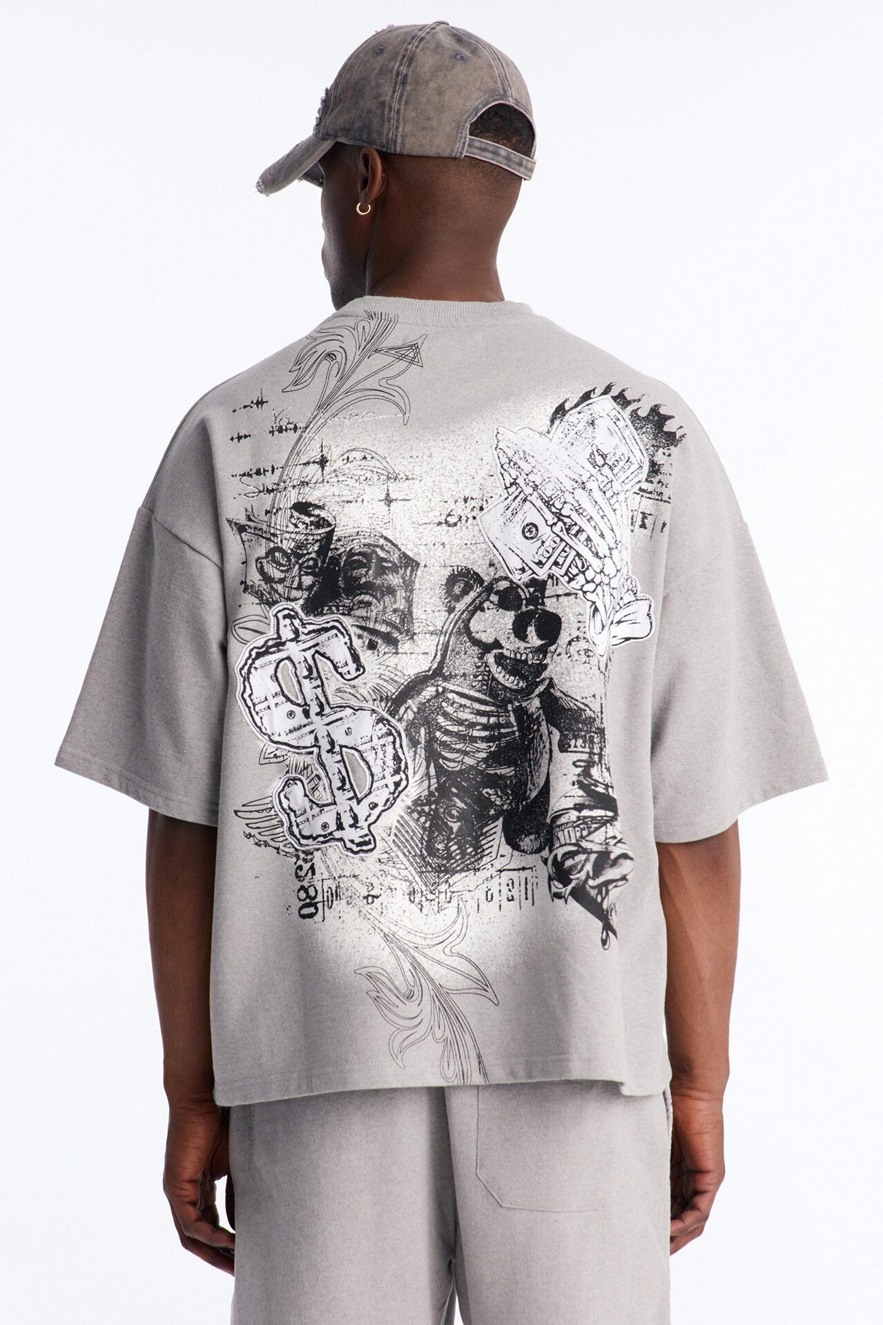 Chosen One Patch Oversized French Terry Tee - Grey