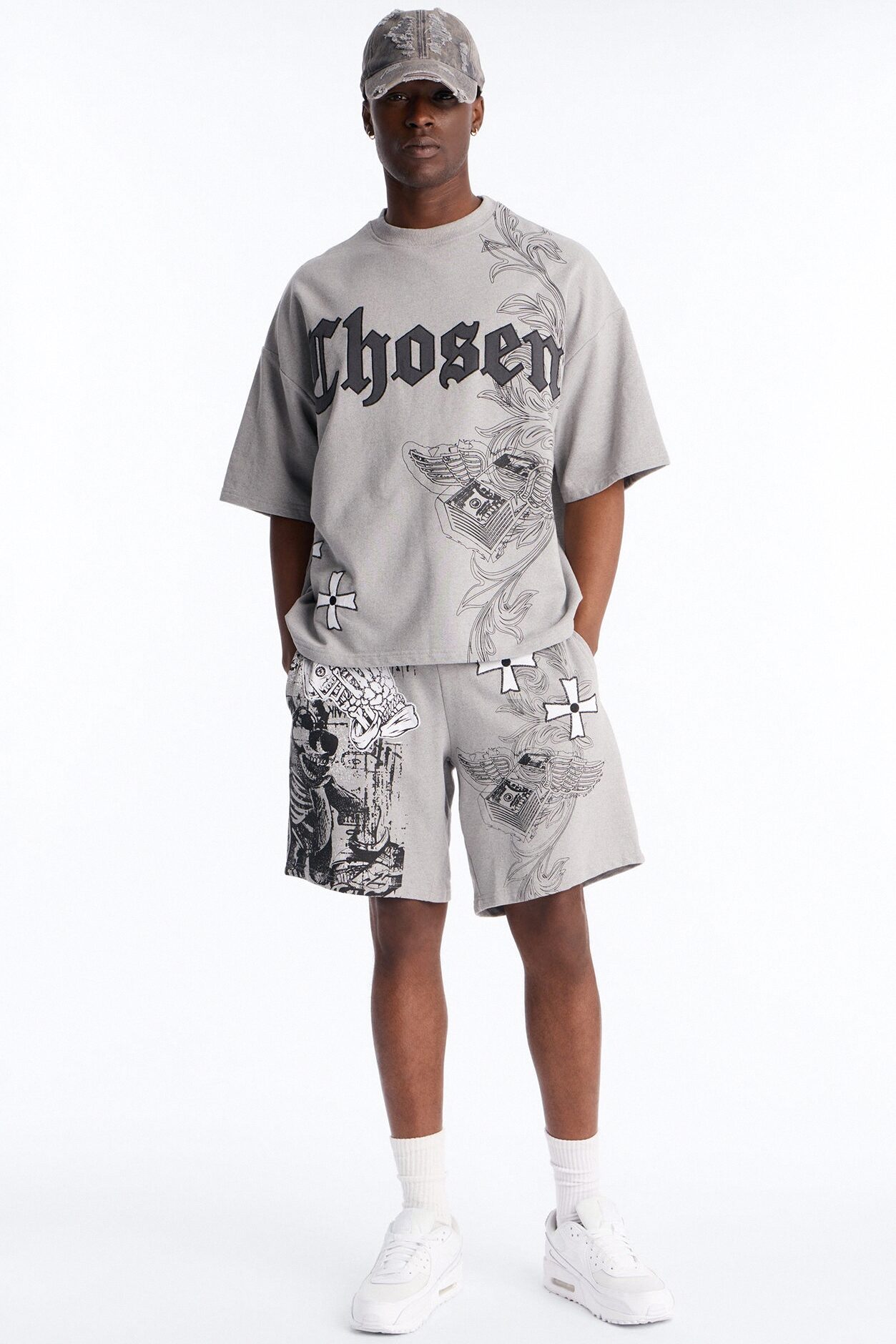Chosen One Patch Relaxed Sweatshort - Grey