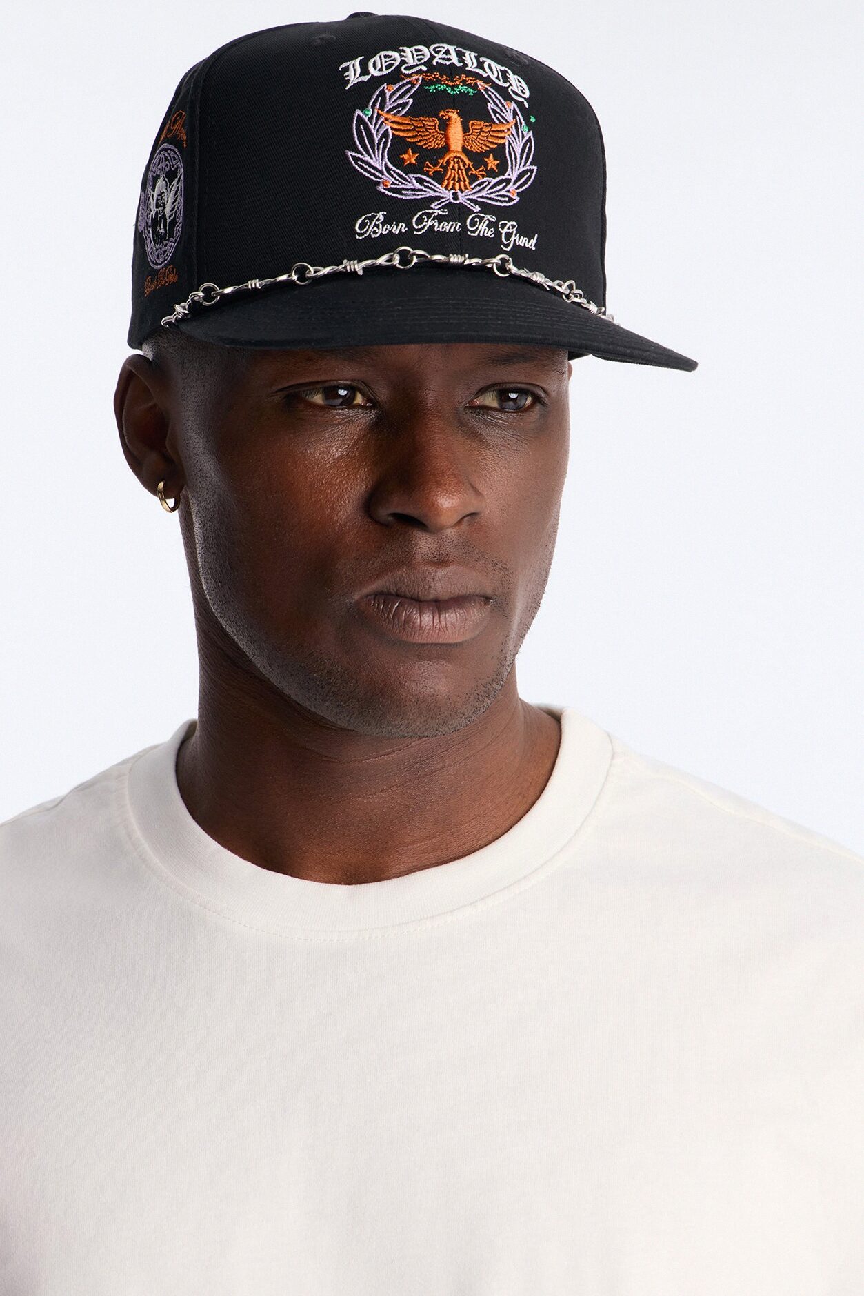 Loyalty Graphic Embroidered Snapback Hat - Black