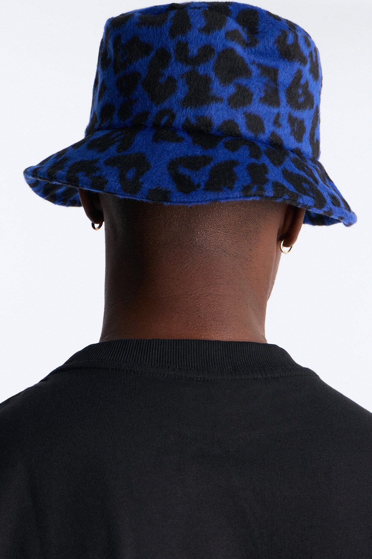 Leopard Print Bucket Hat - Blue