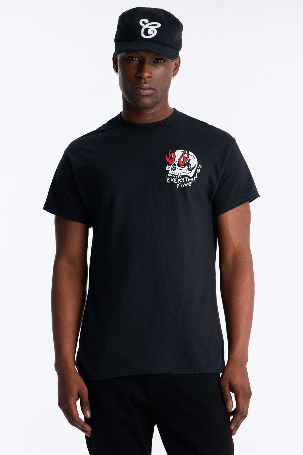 Everything's Fine Short Sleeve Tee - Black