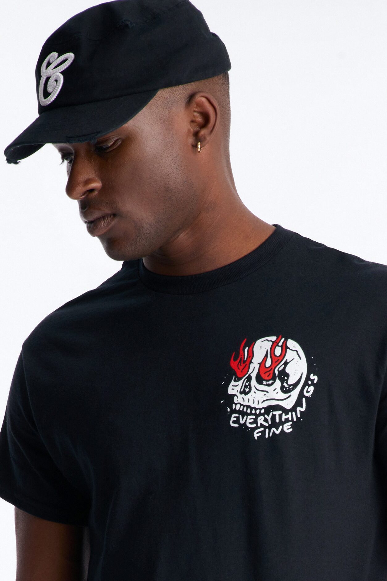 Everything's Fine Short Sleeve Tee - Black