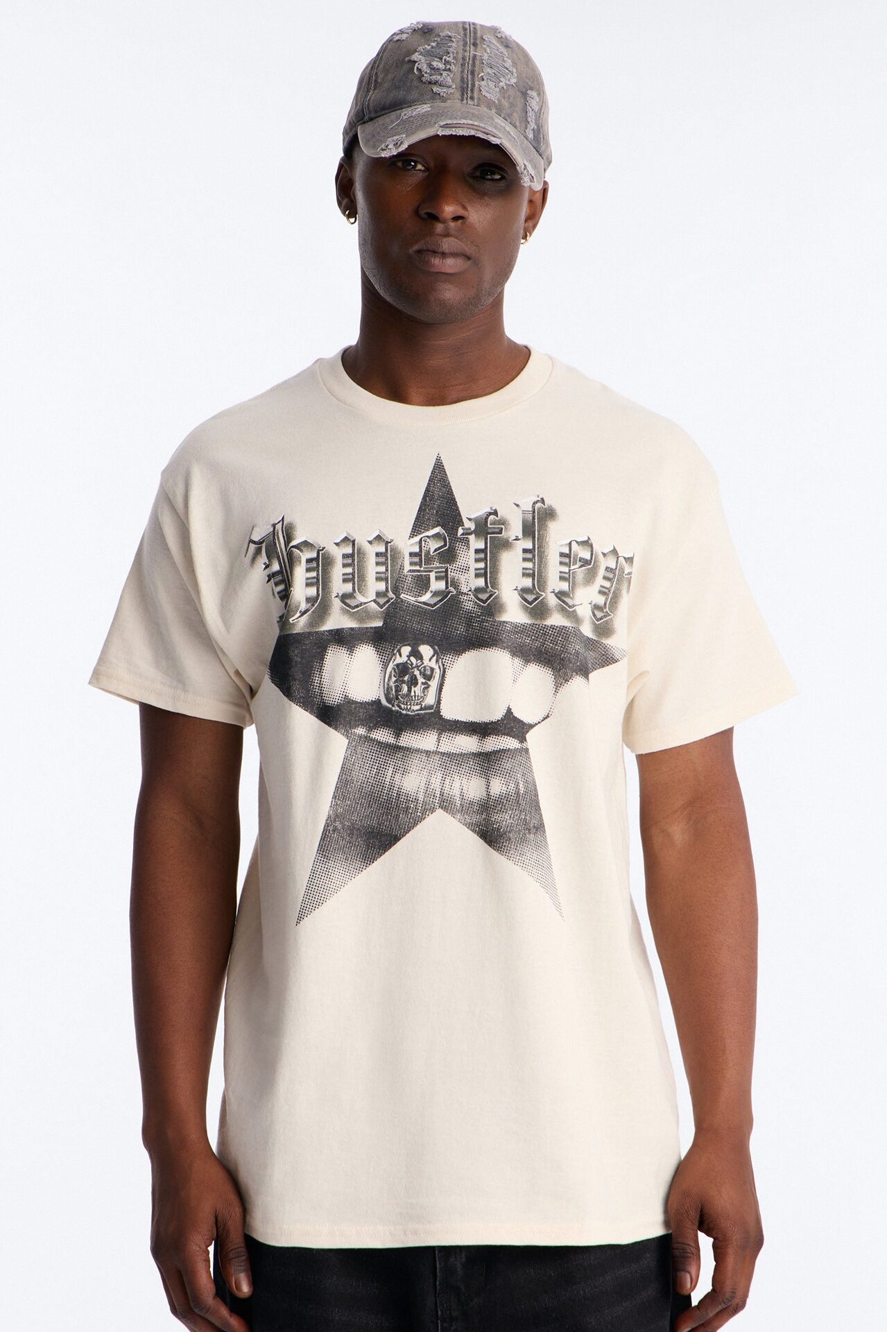 Hustler By Nature Oversized Short Sleeve Tee - Natural