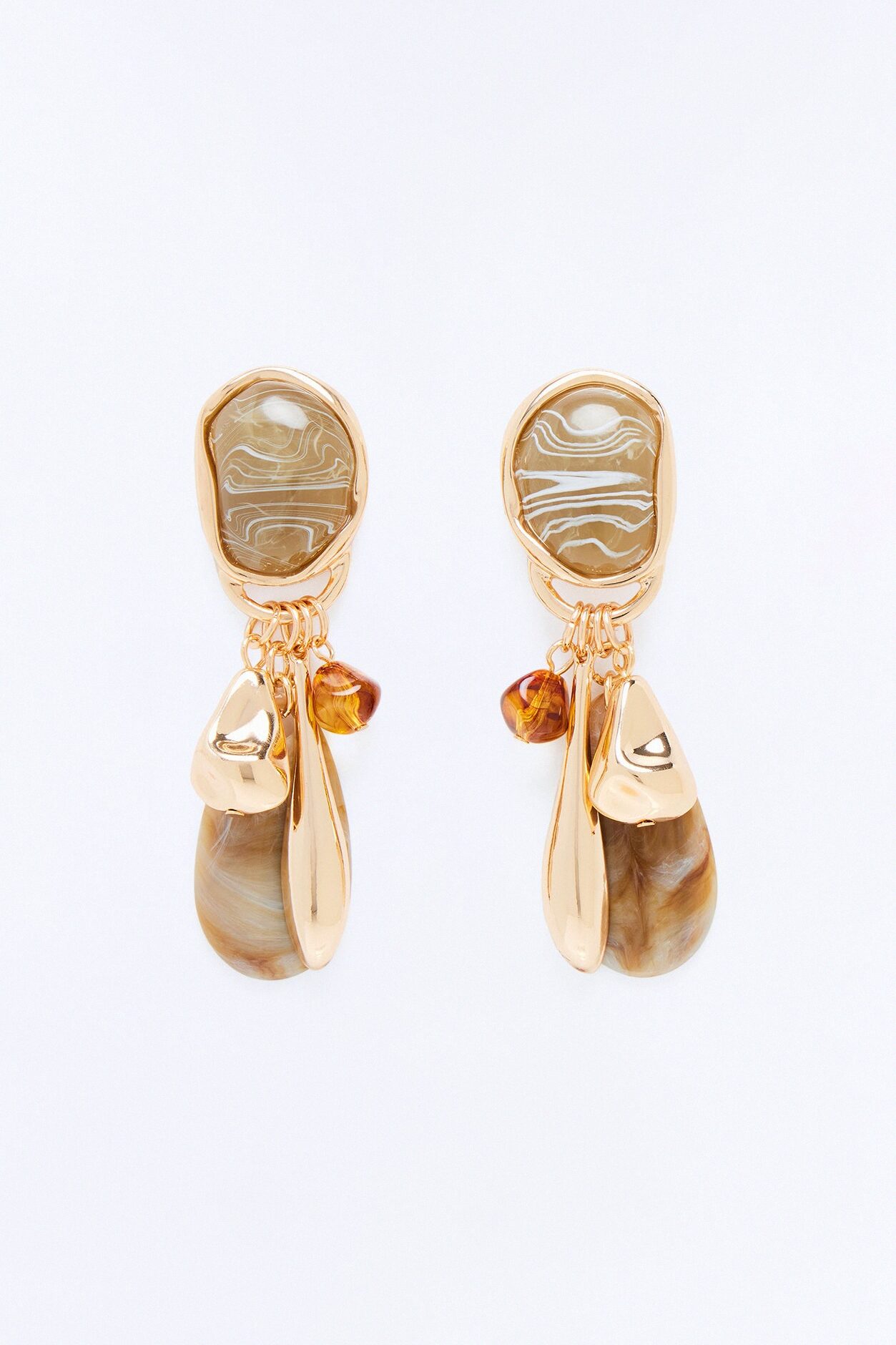 Seaside Spritz Jeweled Earrings - Gold/Brown