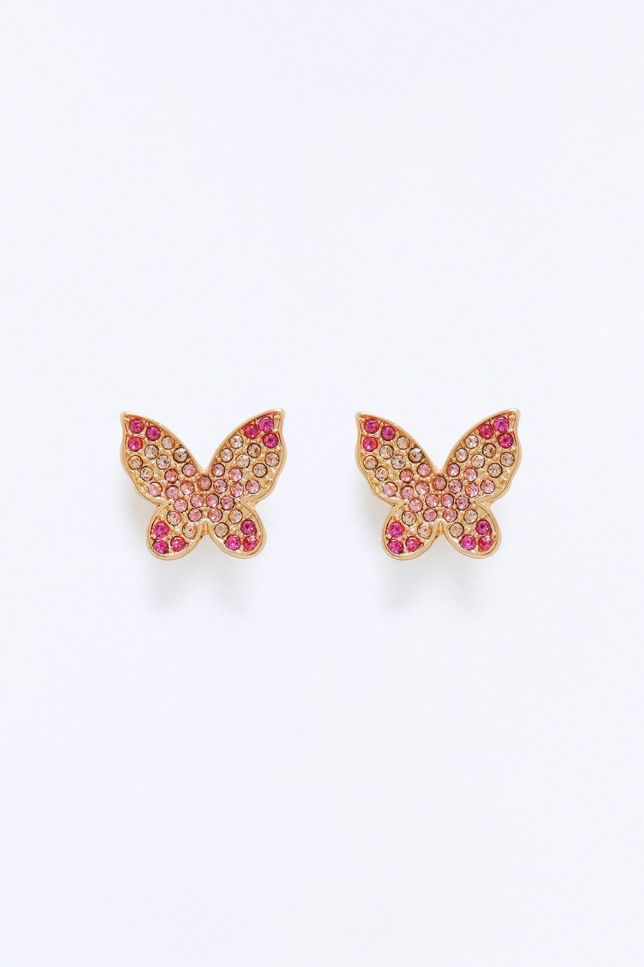 Don't Leave Me Behind Butterfly Stud Earrings - Pink