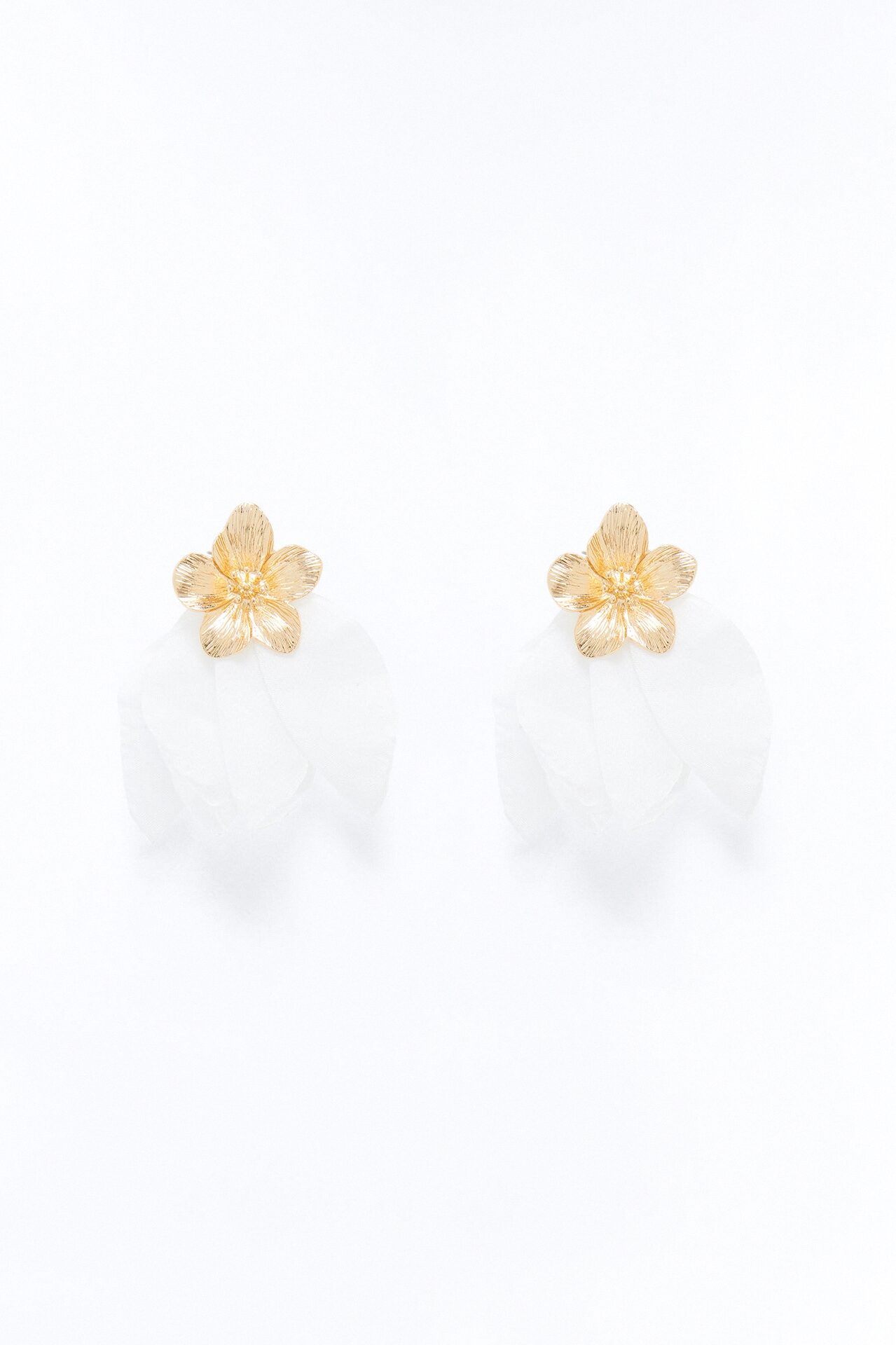 Romance Me Away Earrings - White/Gold