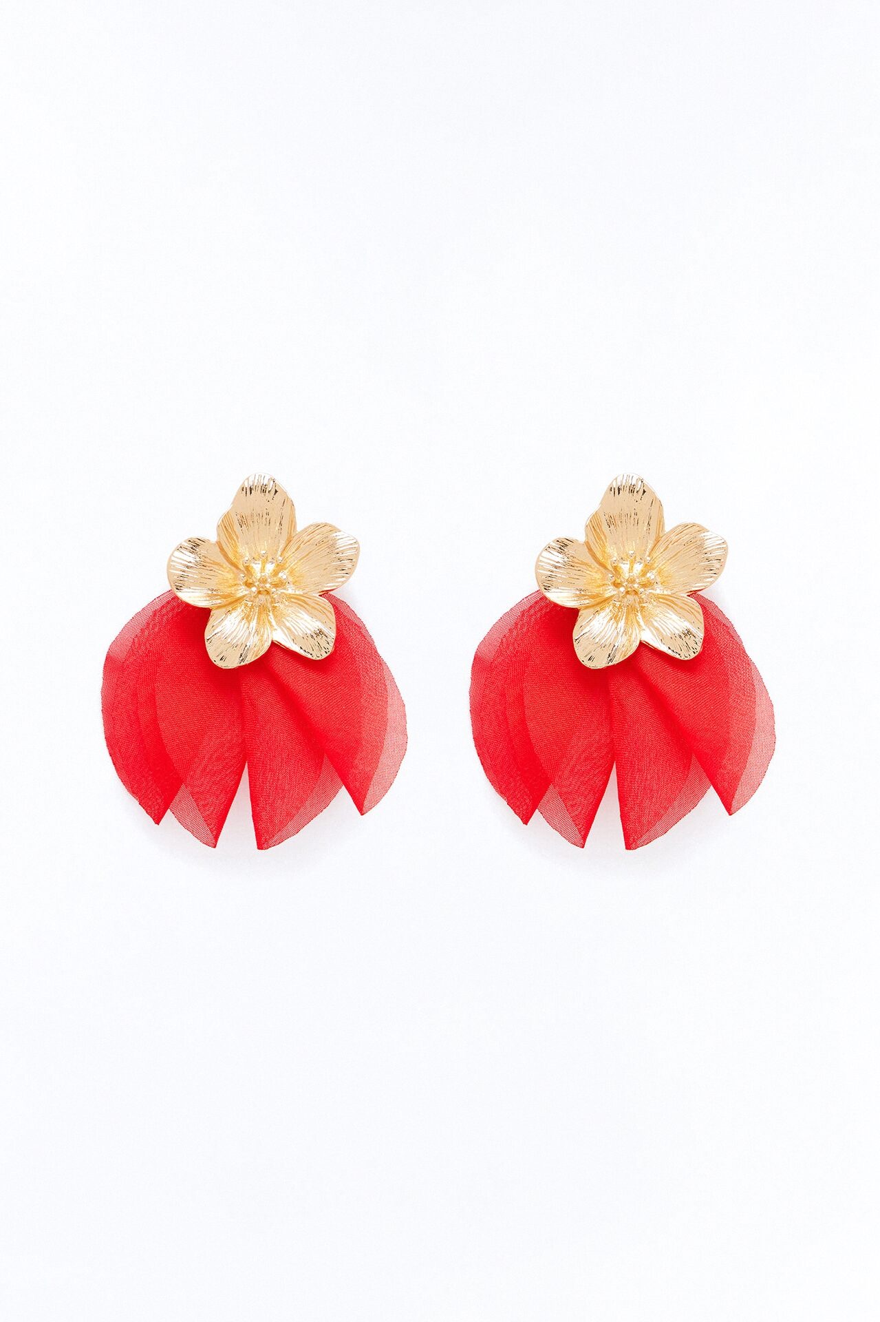 Romance Me Away Earrings - Gold/Red