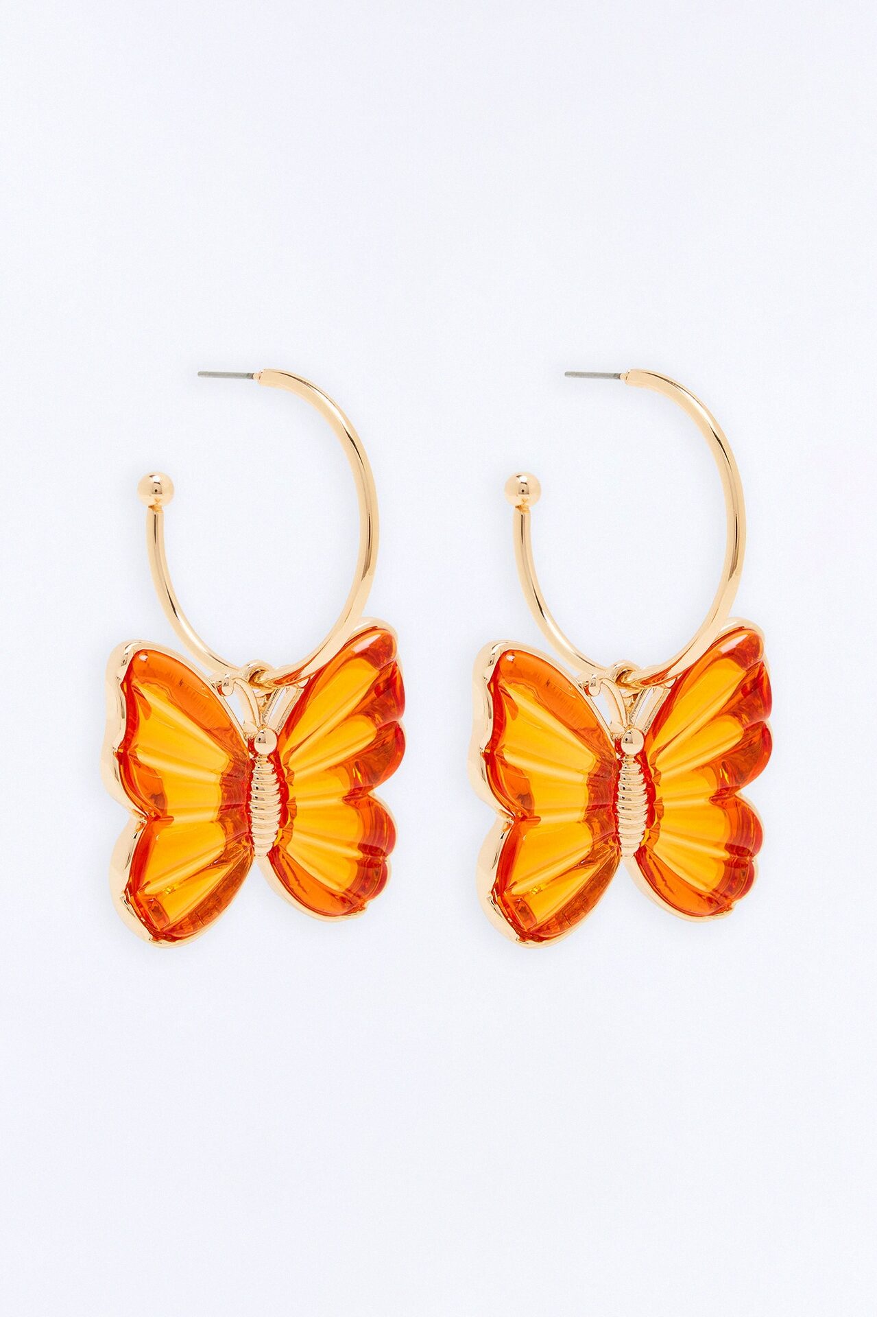Bright Wings Butterfly Earrings - Orange