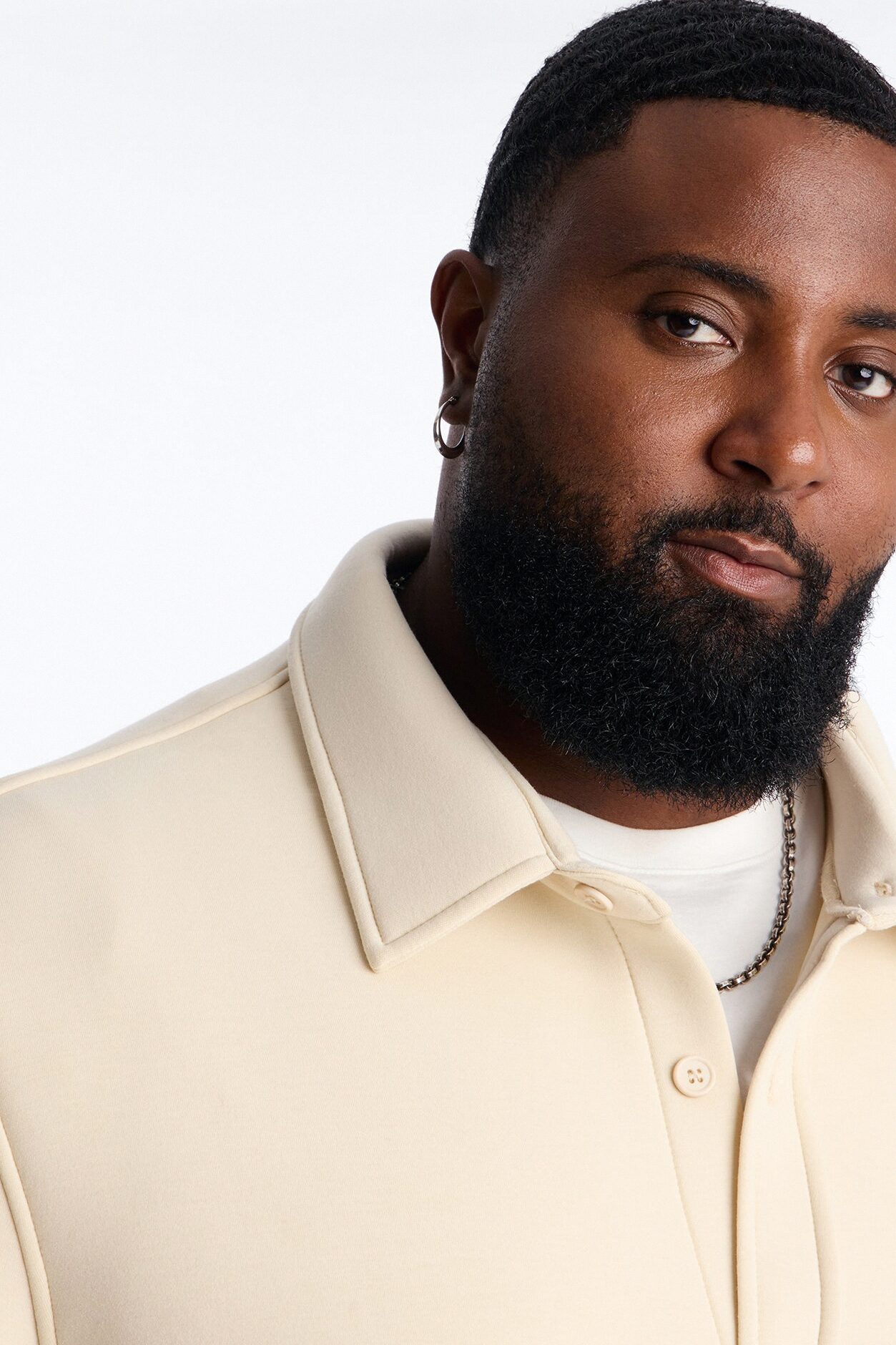 Relaxed Arclight Interlock Short Sleeve Shirt - Cream