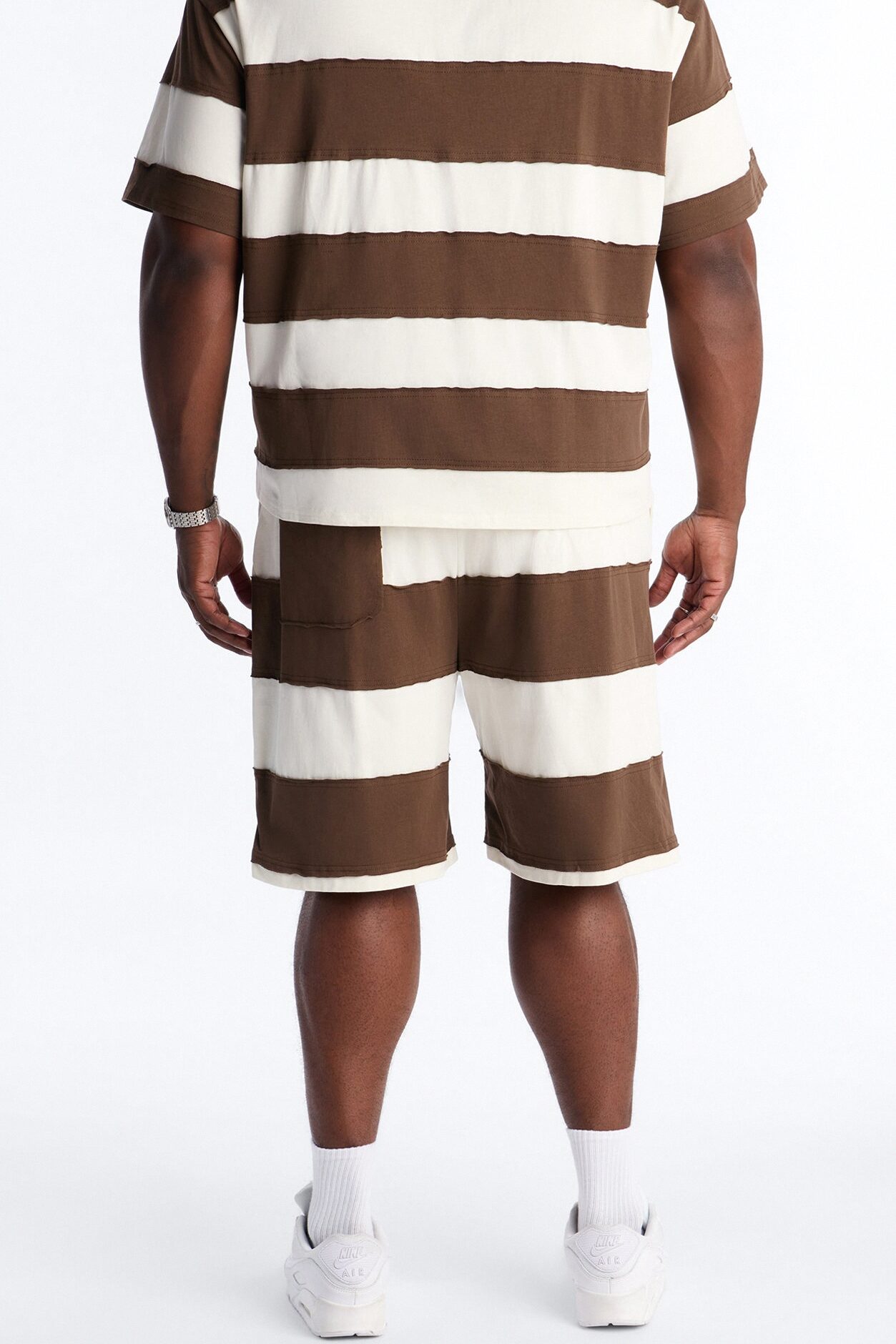 Dean Distressed Stripe Short - Brown/combo