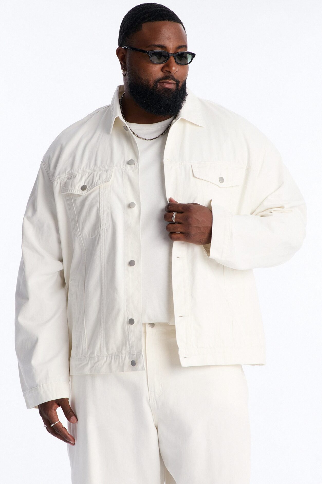 Coast Oversized Trucker Denim Jacket - Off White