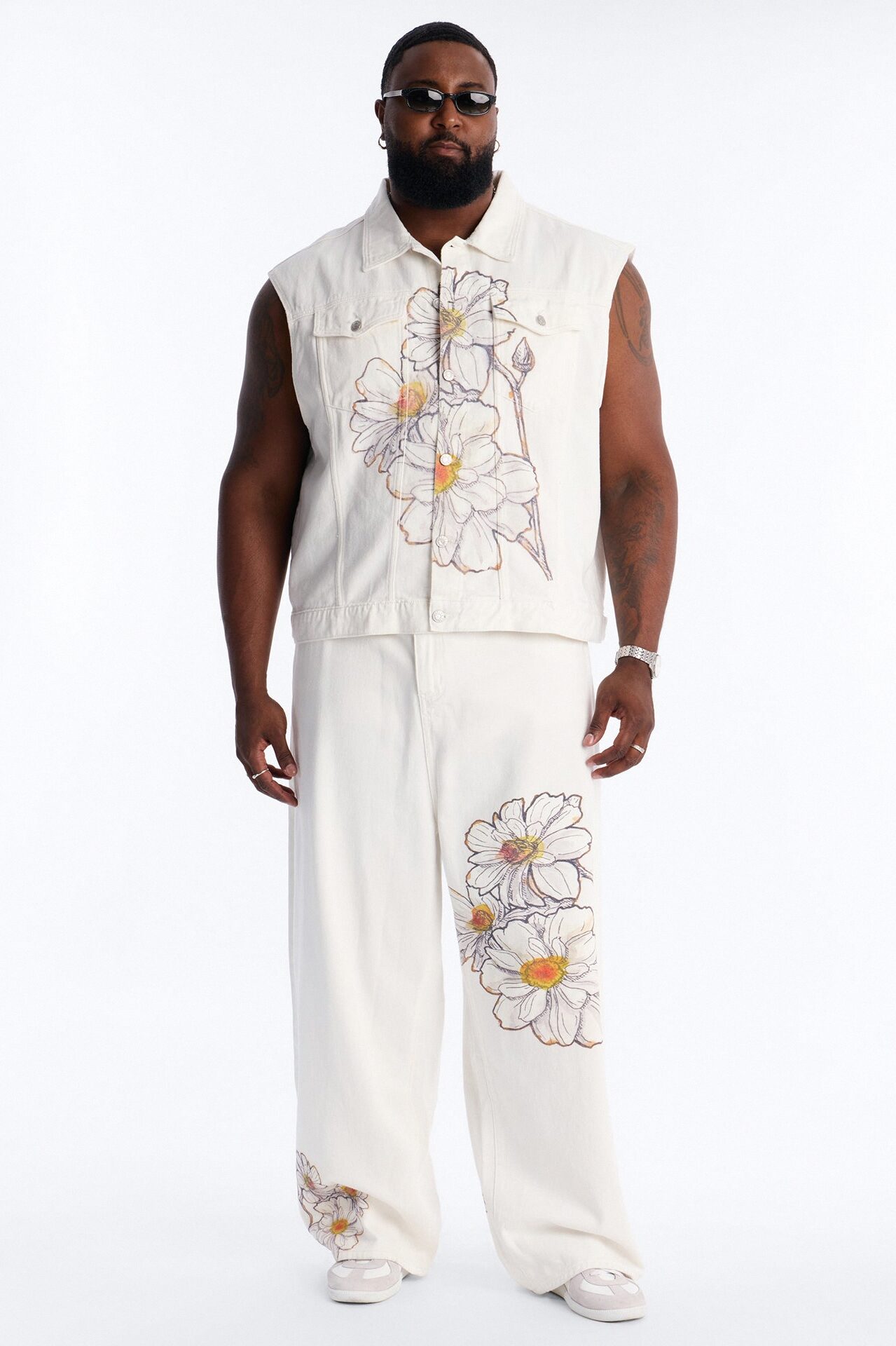 Maison Flora Trucker Vest - White