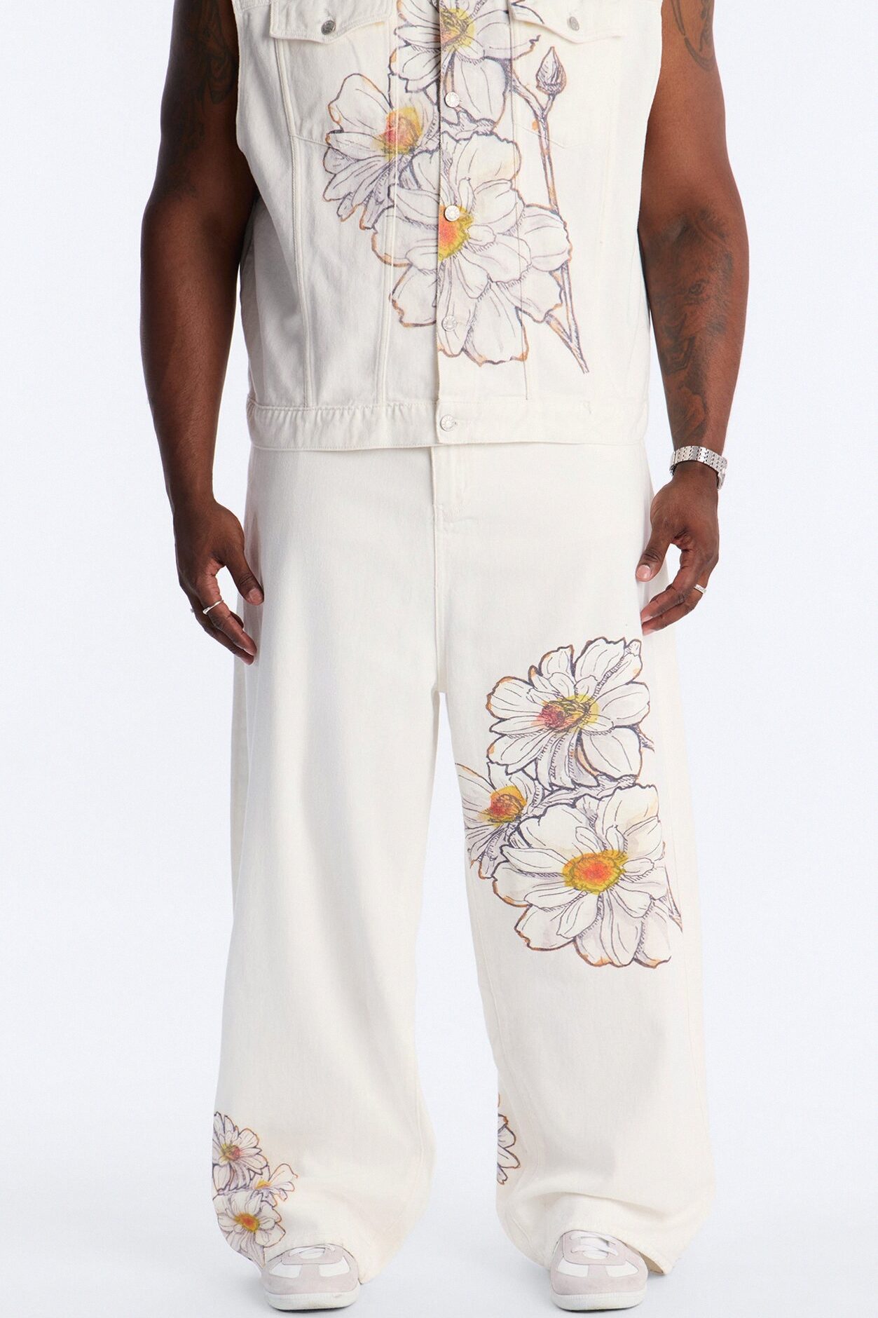 Maison Flora Baggy Jean - White