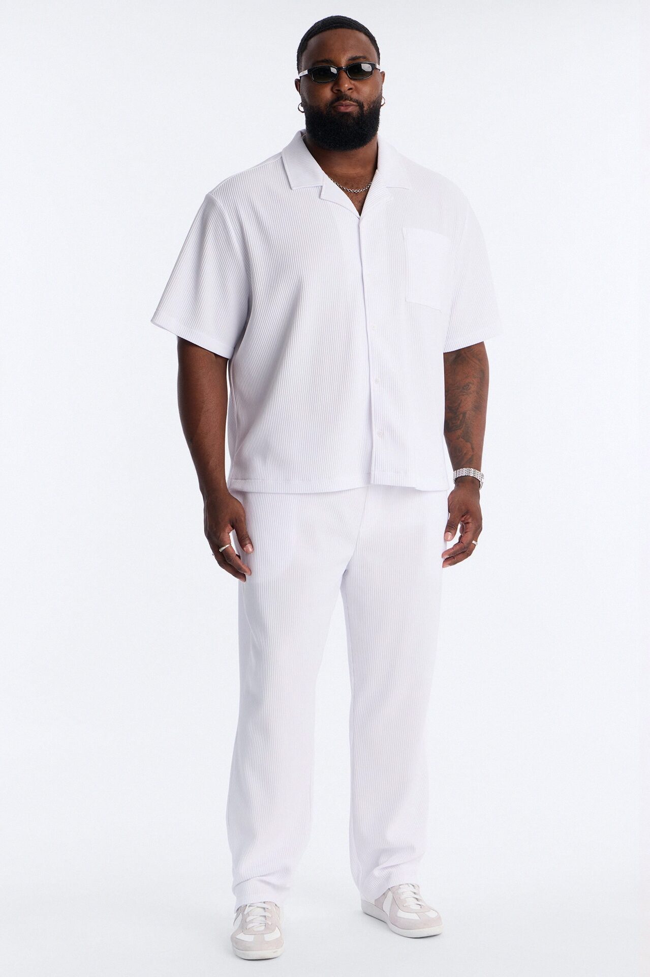 Show Up Slim Slit Pants - White