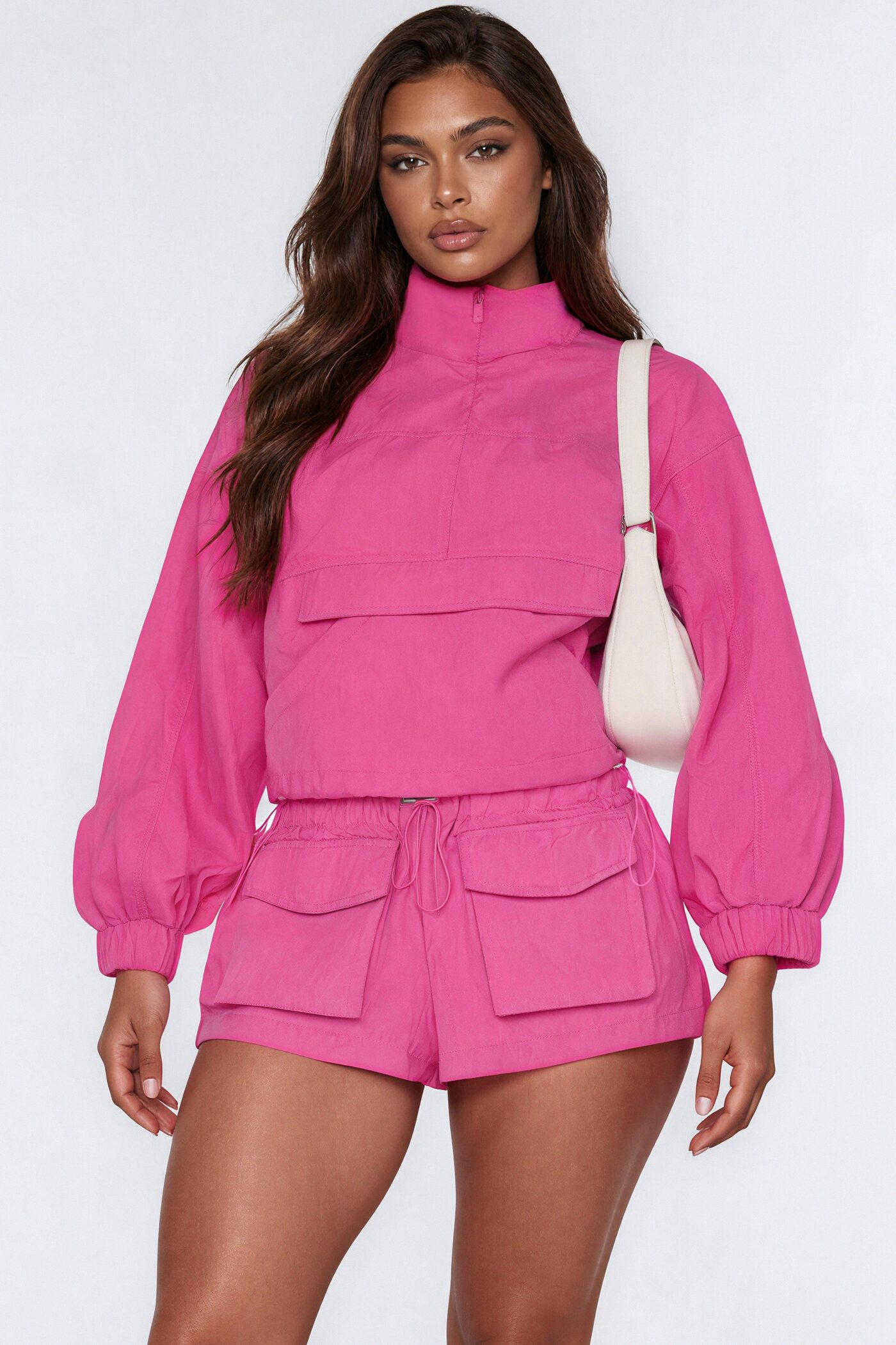 Connie Mid Rise Windbreaker Short - Pink