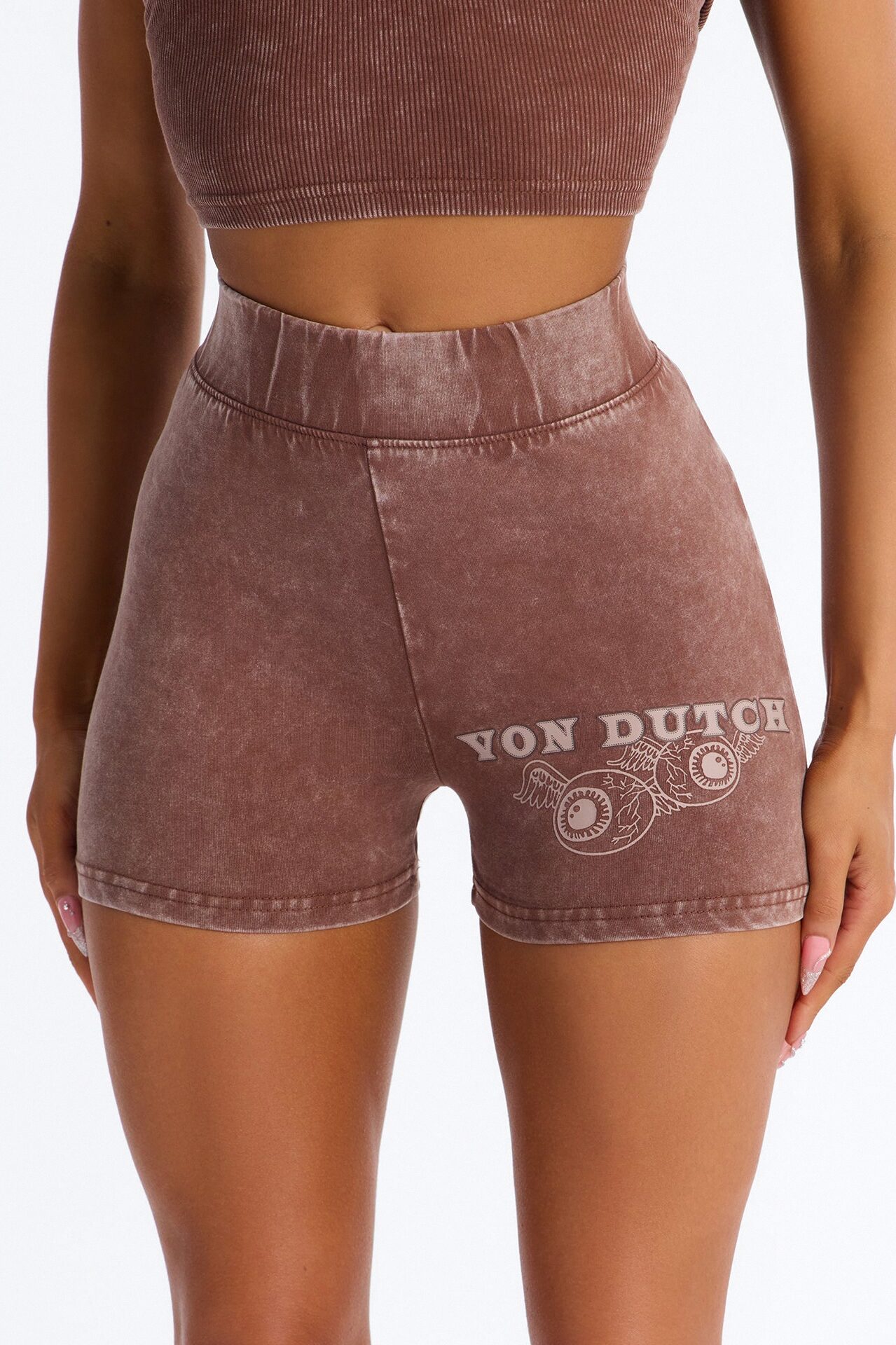 Von Dutch Washed Hot Short - Brown