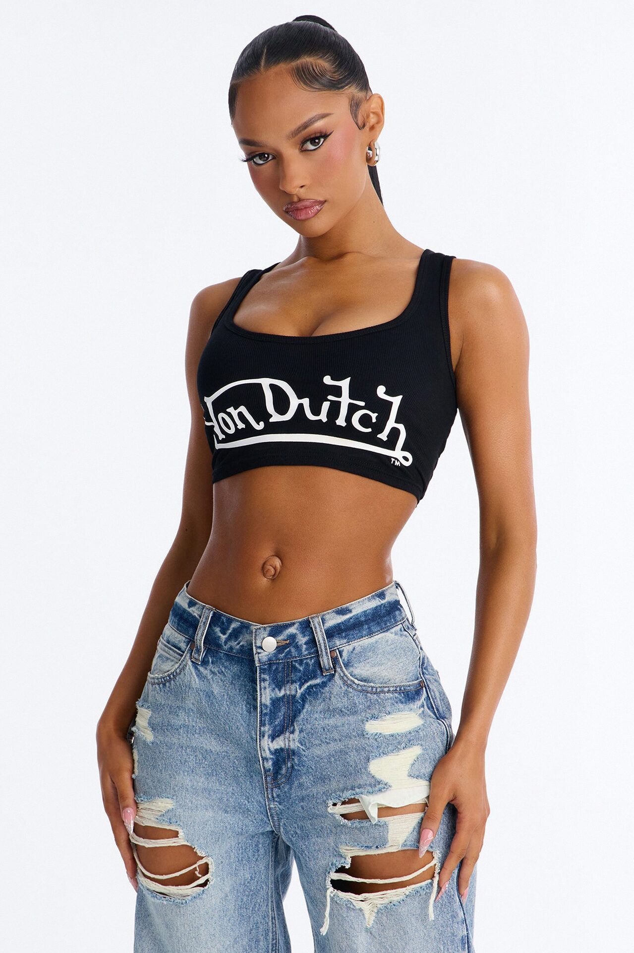 Von Dutch Crop Tank - Black
