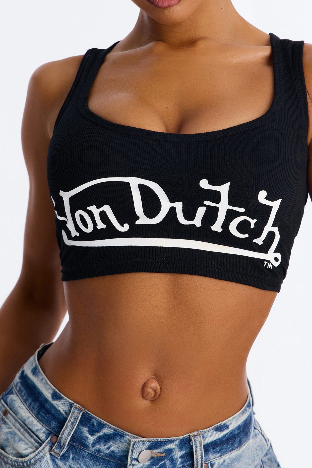 Von Dutch Crop Tank - Black