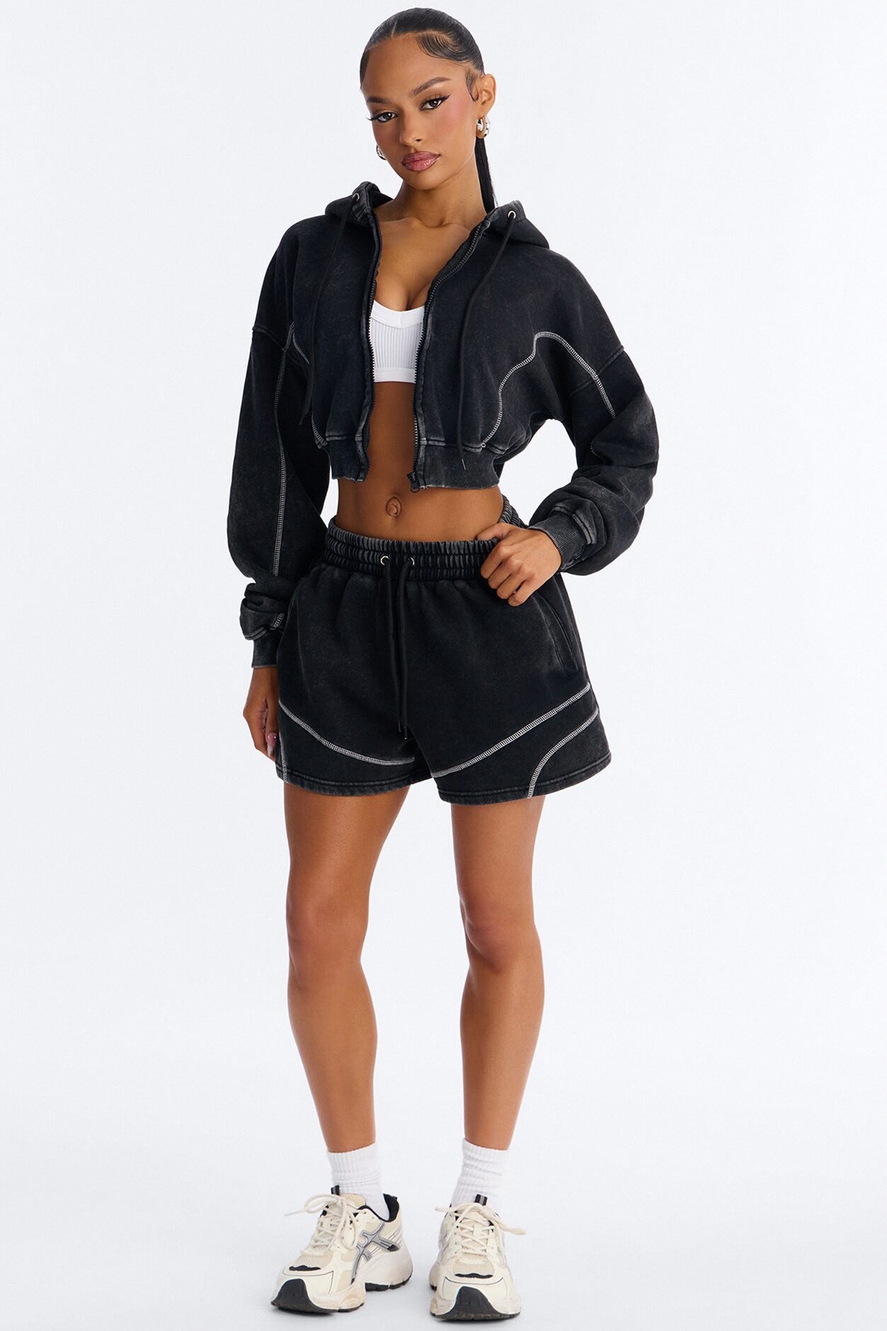 Norah Washed Lounge Short - Black