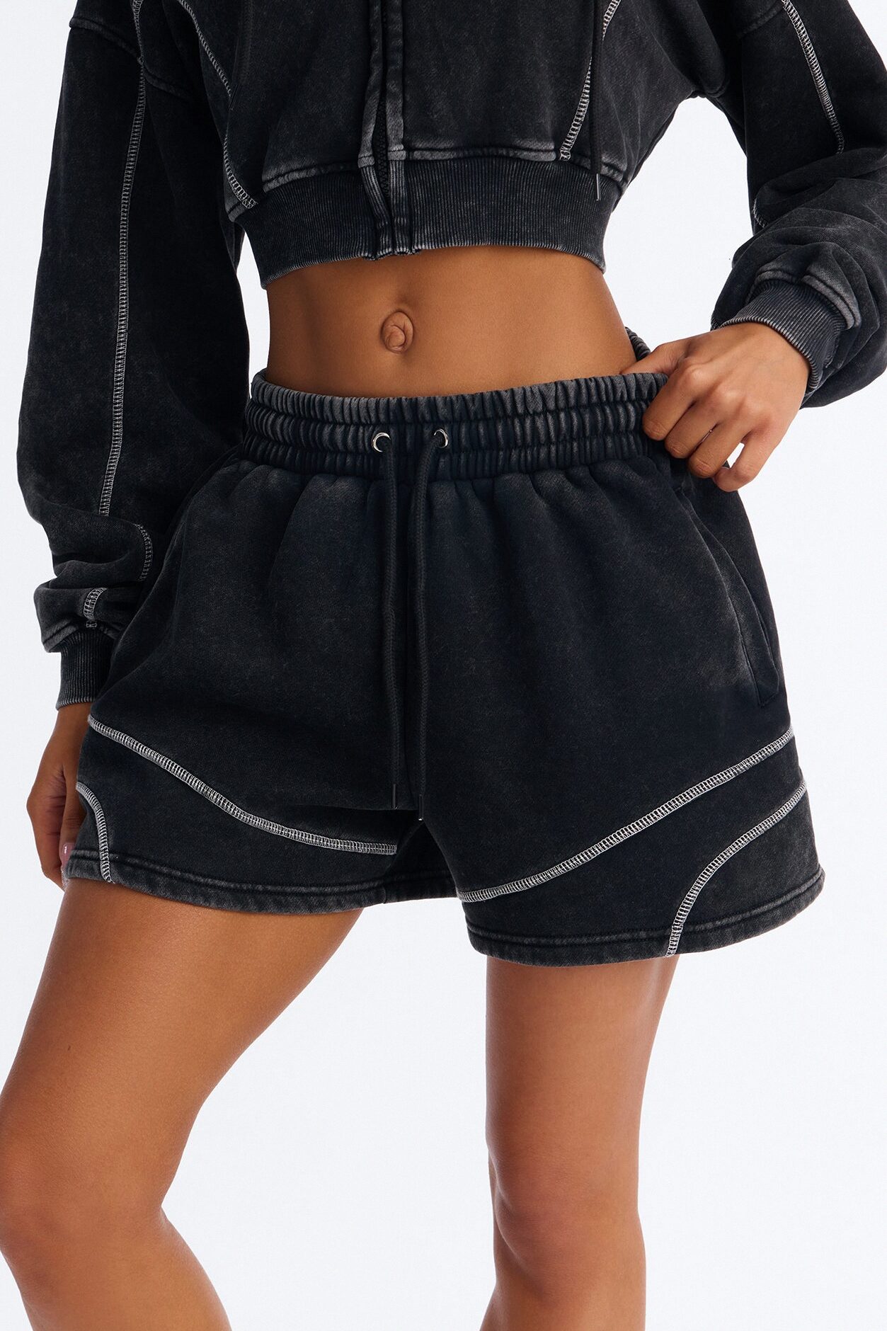 Norah Washed Lounge Short - Black