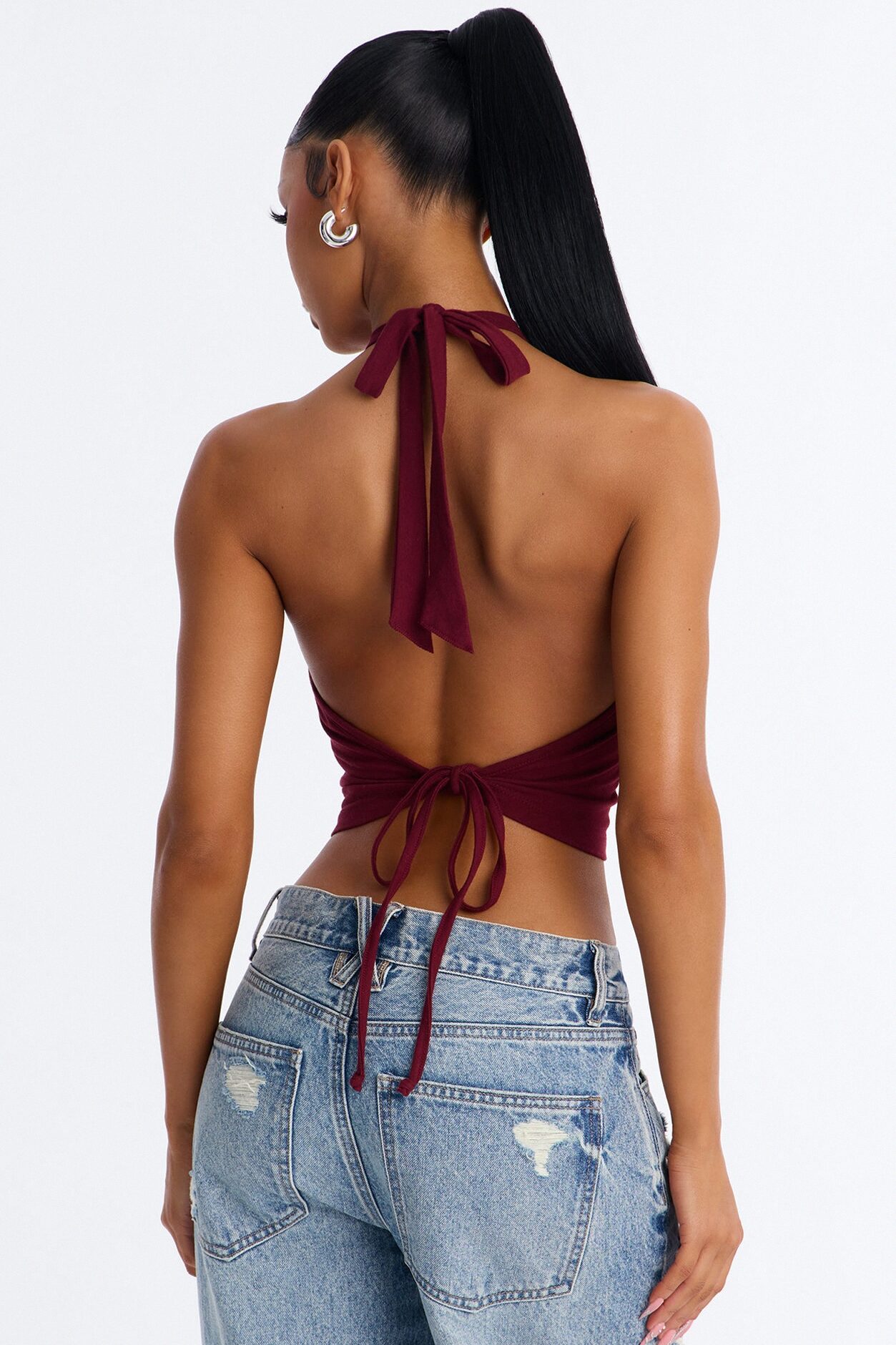Atlanta Halter Top - Burgundy