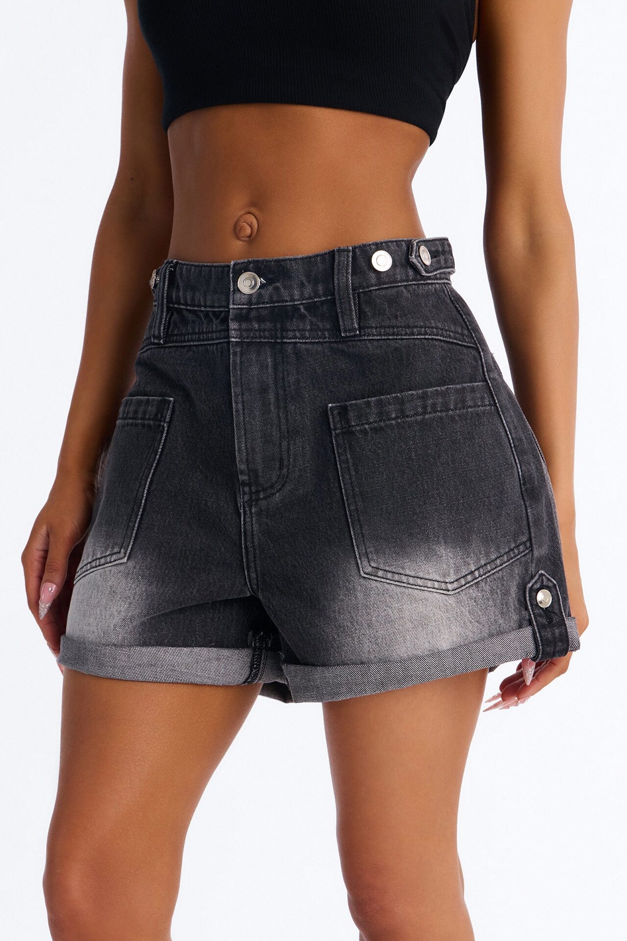 Bowery Denim Shorts - Black Wash