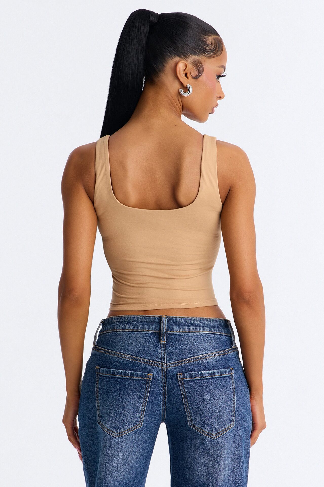 Quinn Double Lined Tank Top - Tan