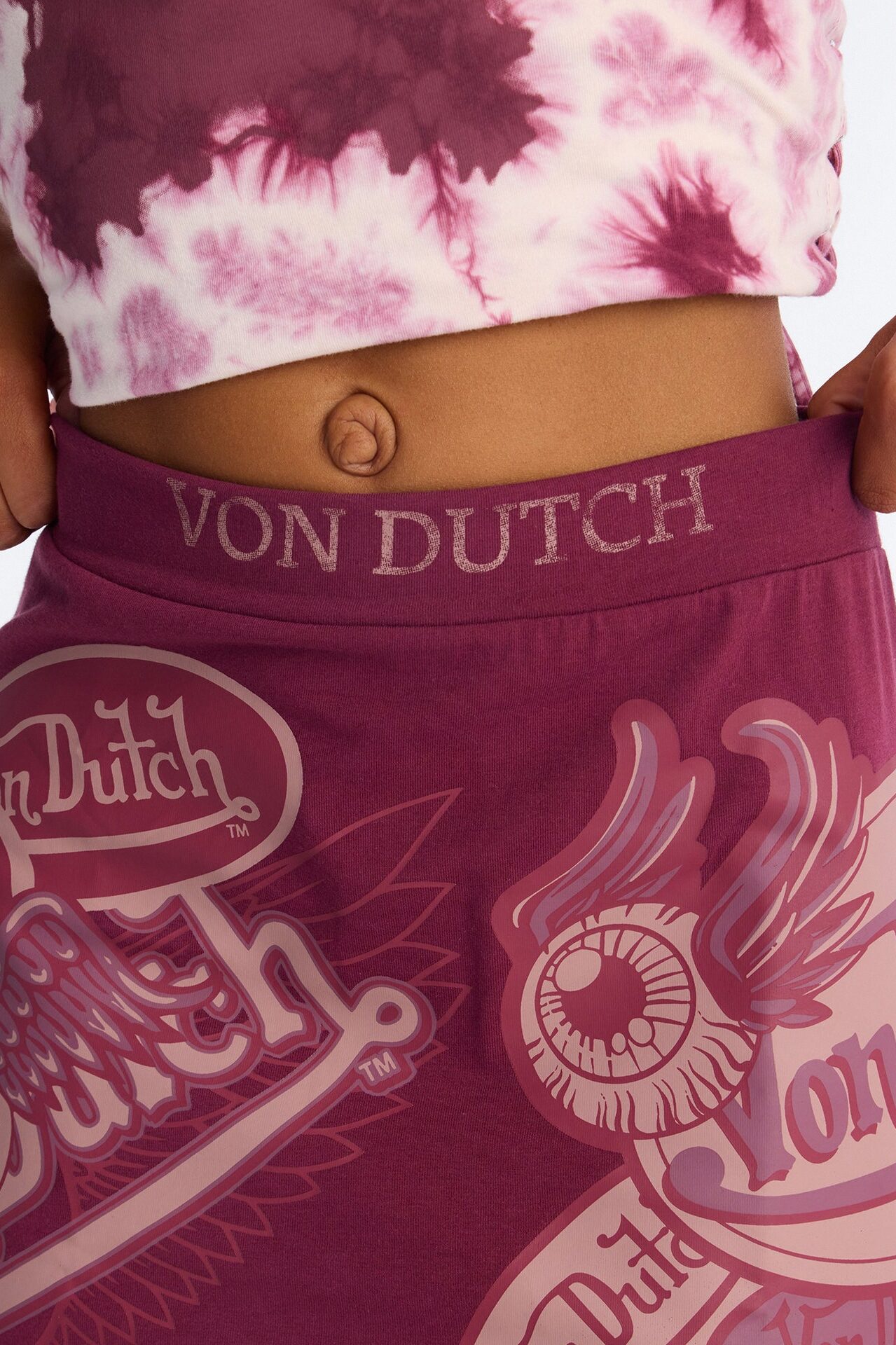 Von Dutch Mini Skirt - Burgundy