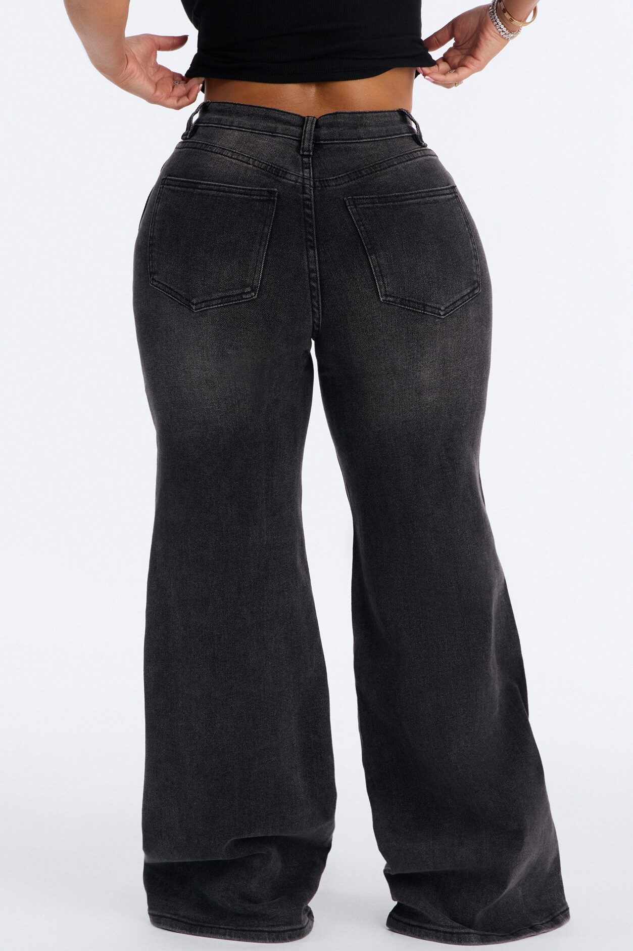 Back To Reality Ripped Straight Leg Jeans - Black Wash