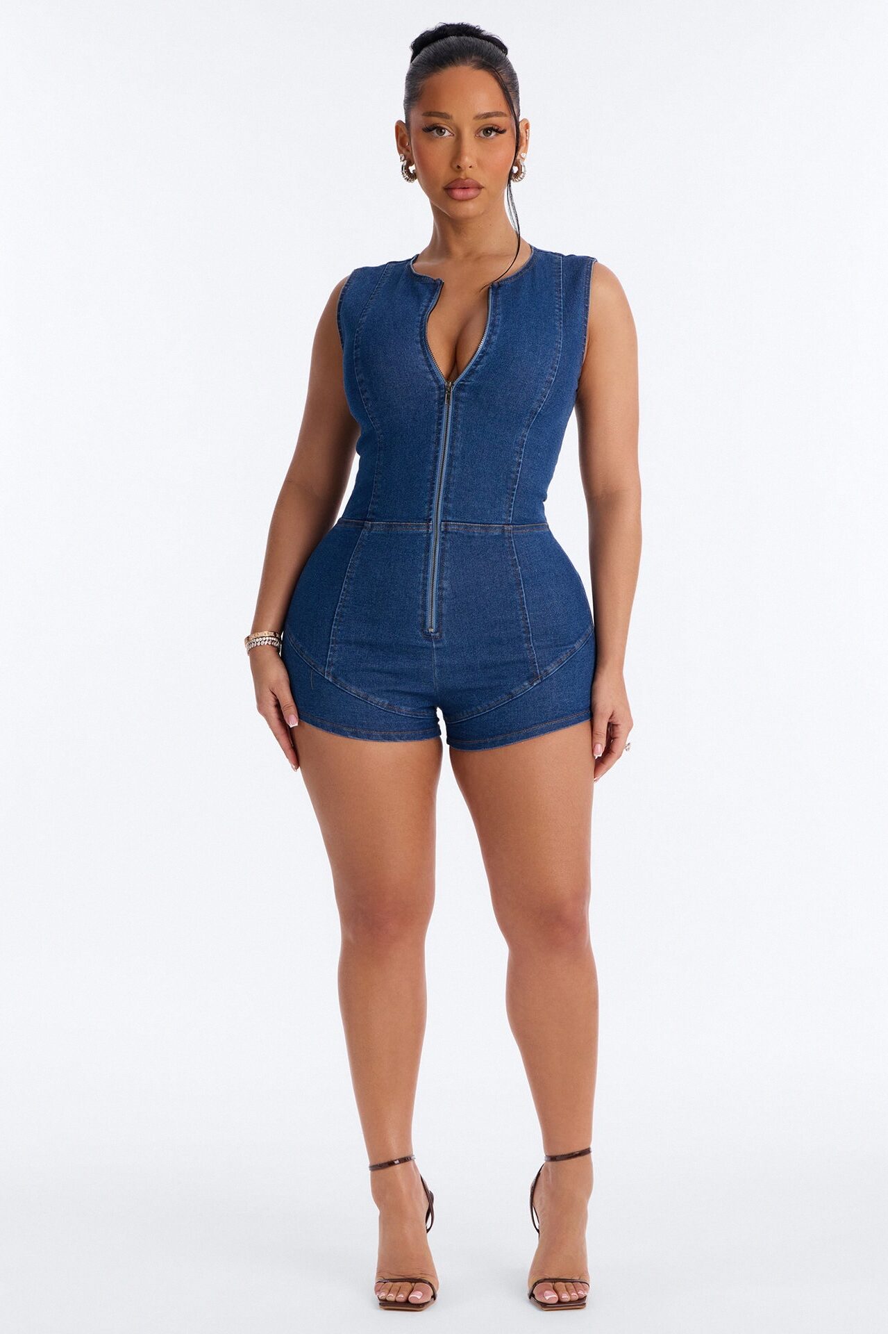 Denim Daydream Romper - Dark Wash