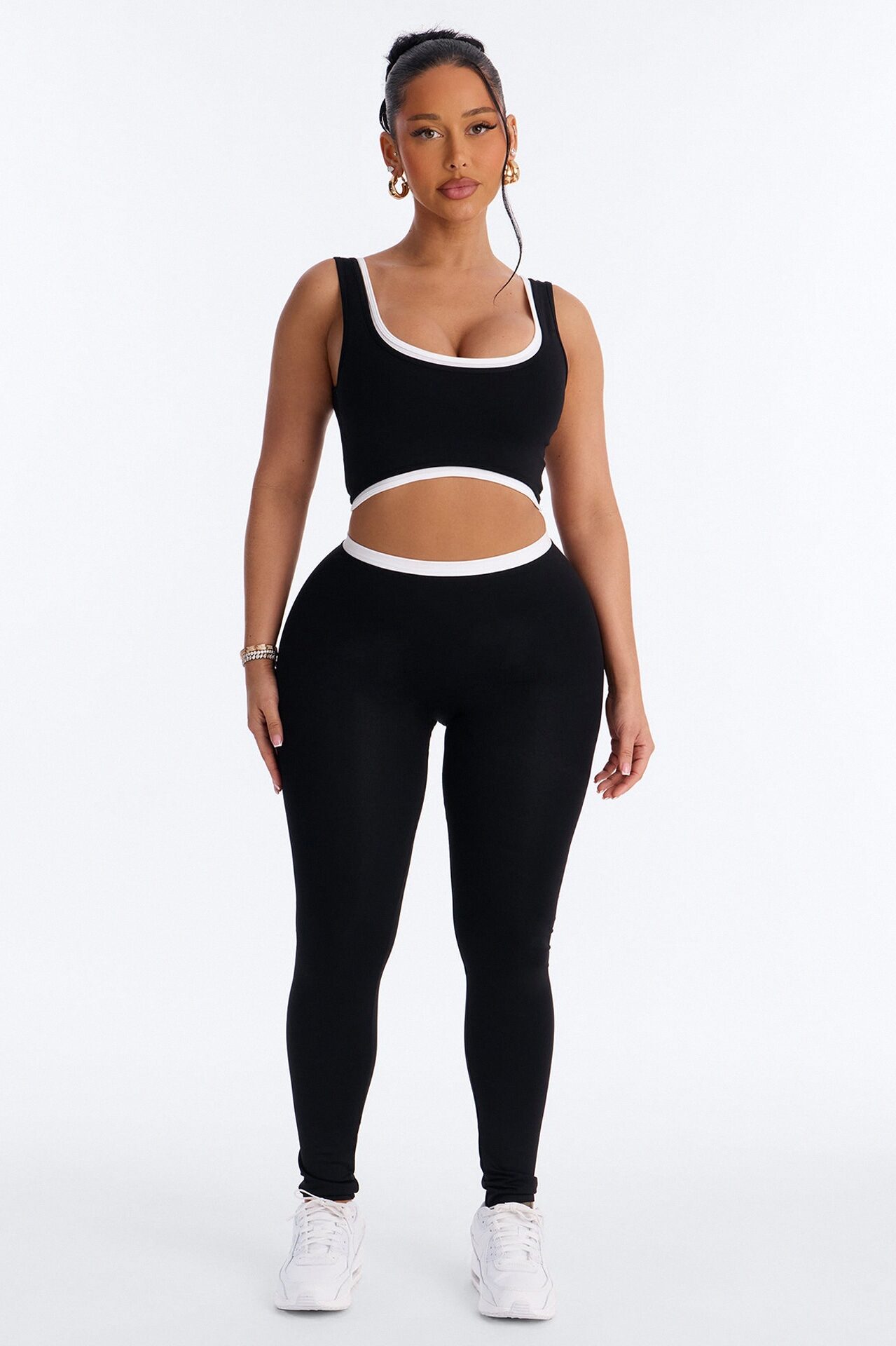 Marielle Sports Bra Legging Set - Black/White