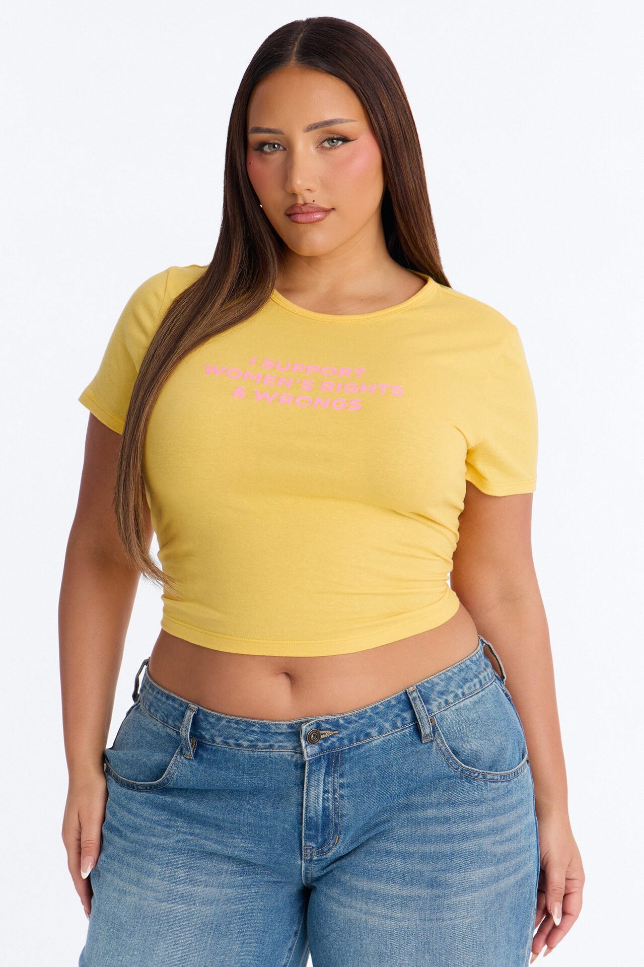 Supporting Those Rights Baby Tee - Yellow