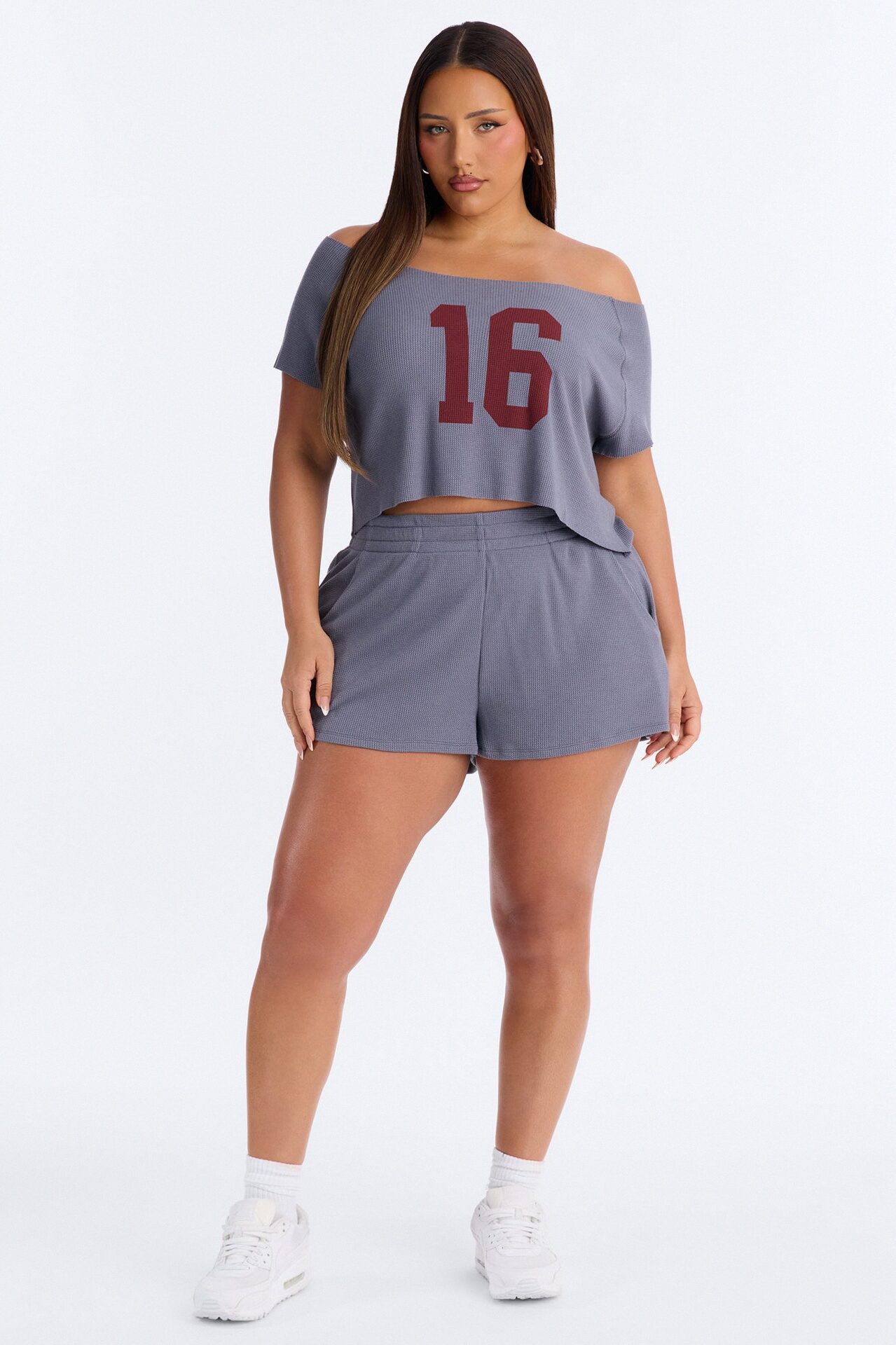 Off Season 16' Waffle Short Set - Slate Blue