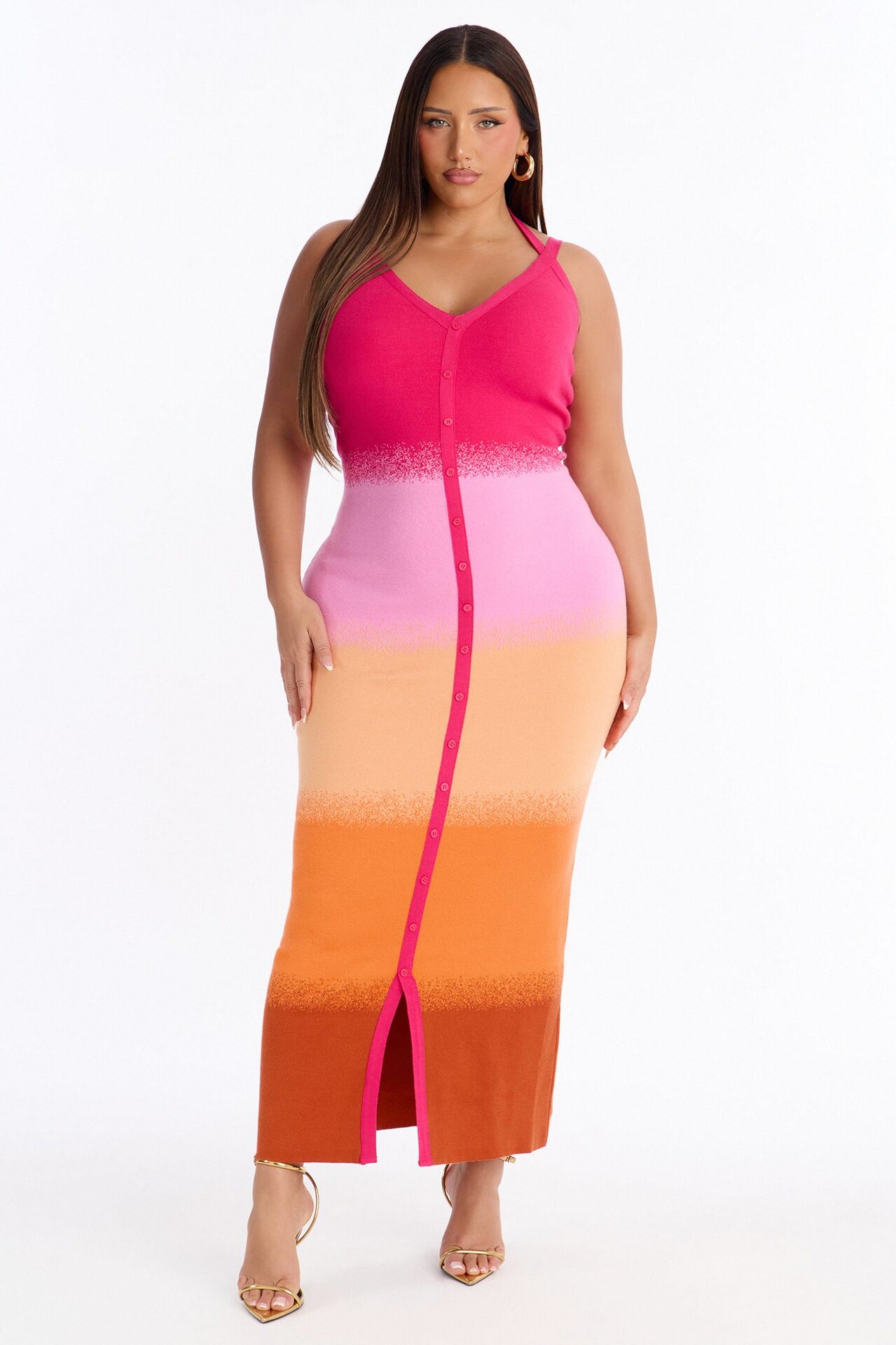 Like None Other Sweater Maxi Dress - Pink/combo