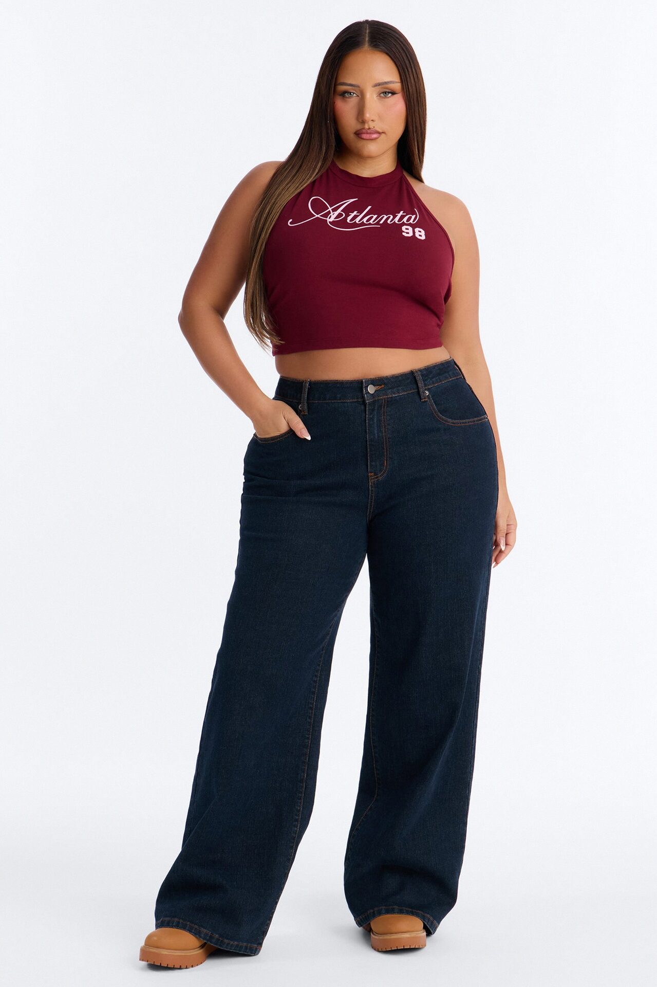 Atlanta Halter Top - Burgundy